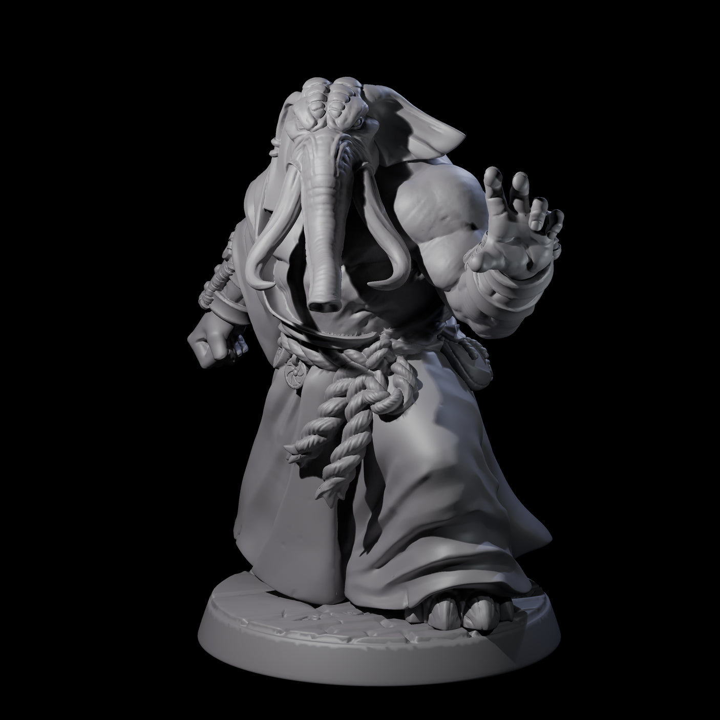 Striking Loxodon Monk A Miniature for Dungeons and Dragons, Pathfinder or other TTRPGs