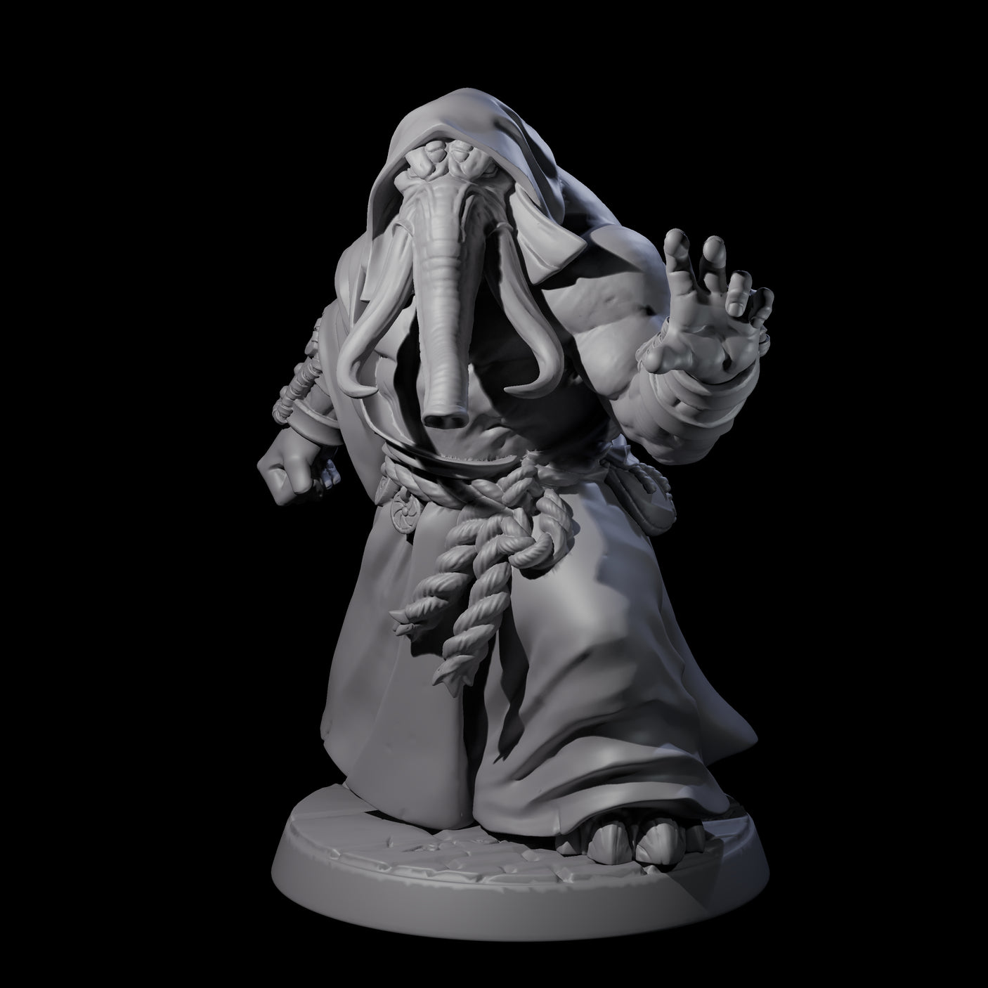 Striking Loxodon Monk A Miniature for Dungeons and Dragons, Pathfinder or other TTRPGs