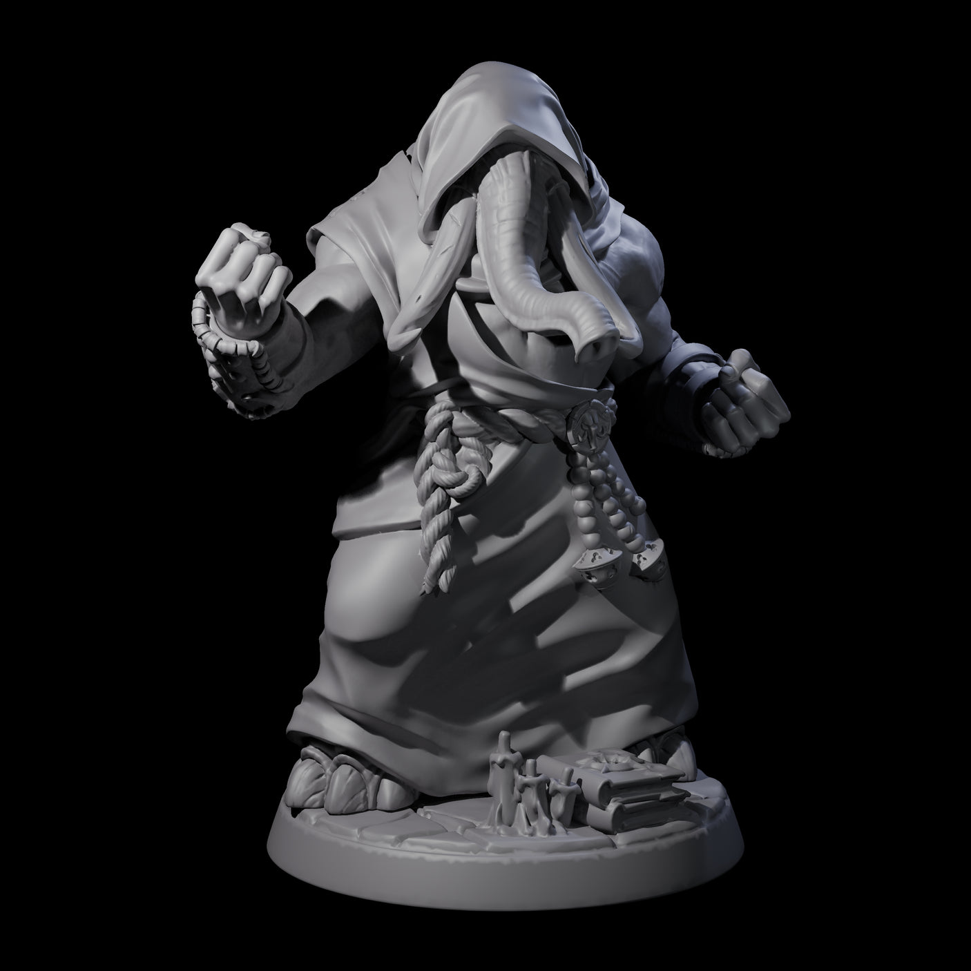 Striking Loxodon Monk B Miniature for Dungeons and Dragons, Pathfinder or other TTRPGs