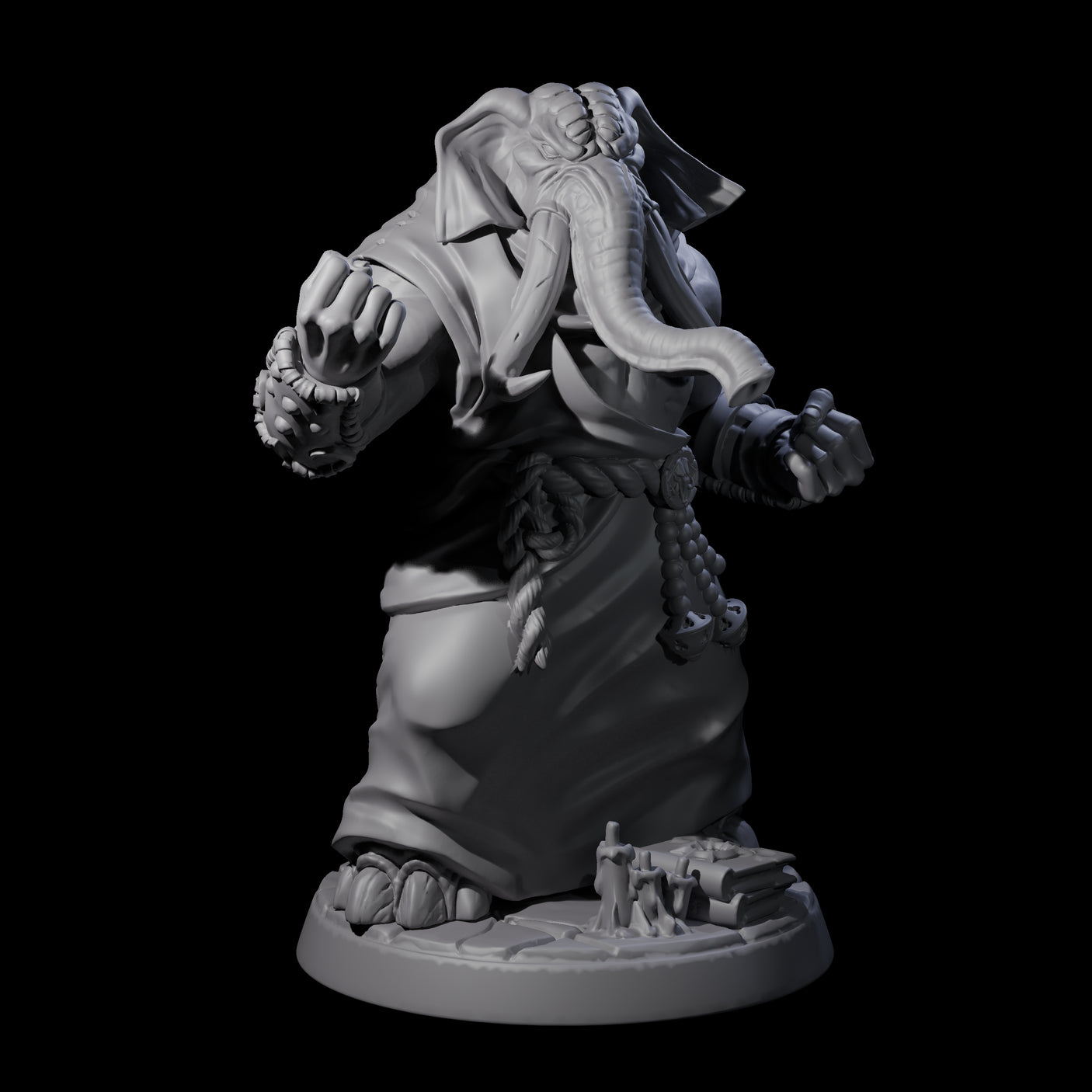 Striking Loxodon Monk B Miniature for Dungeons and Dragons, Pathfinder or other TTRPGs