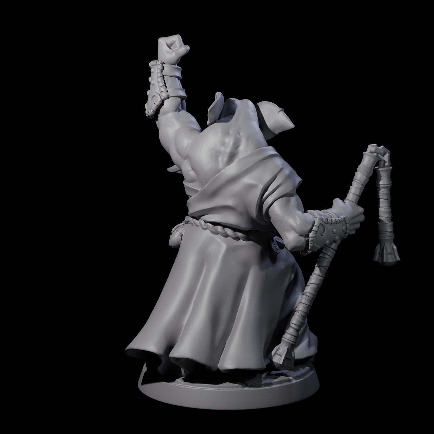 Striking Loxodon Monk C Miniature for Dungeons and Dragons, Pathfinder or other TTRPGs