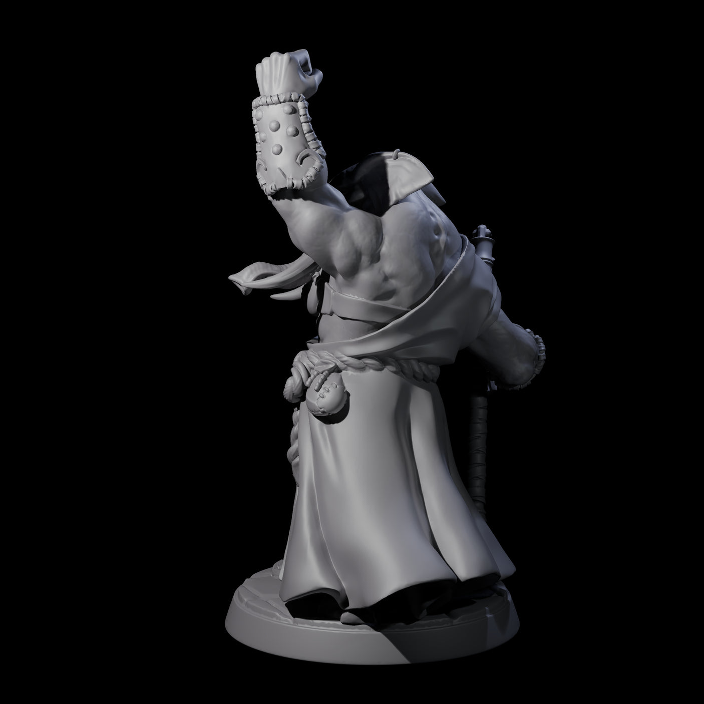 Striking Loxodon Monk C Miniature for Dungeons and Dragons, Pathfinder or other TTRPGs