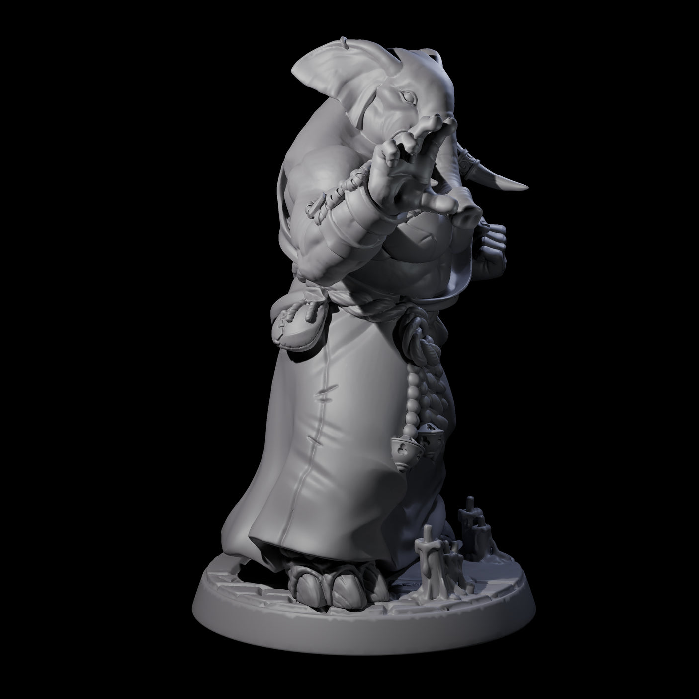 Striking Loxodon Monk D Miniature for Dungeons and Dragons, Pathfinder or other TTRPGs