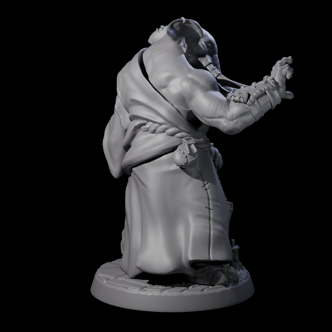 Striking Loxodon Monk D Miniature for Dungeons and Dragons, Pathfinder or other TTRPGs