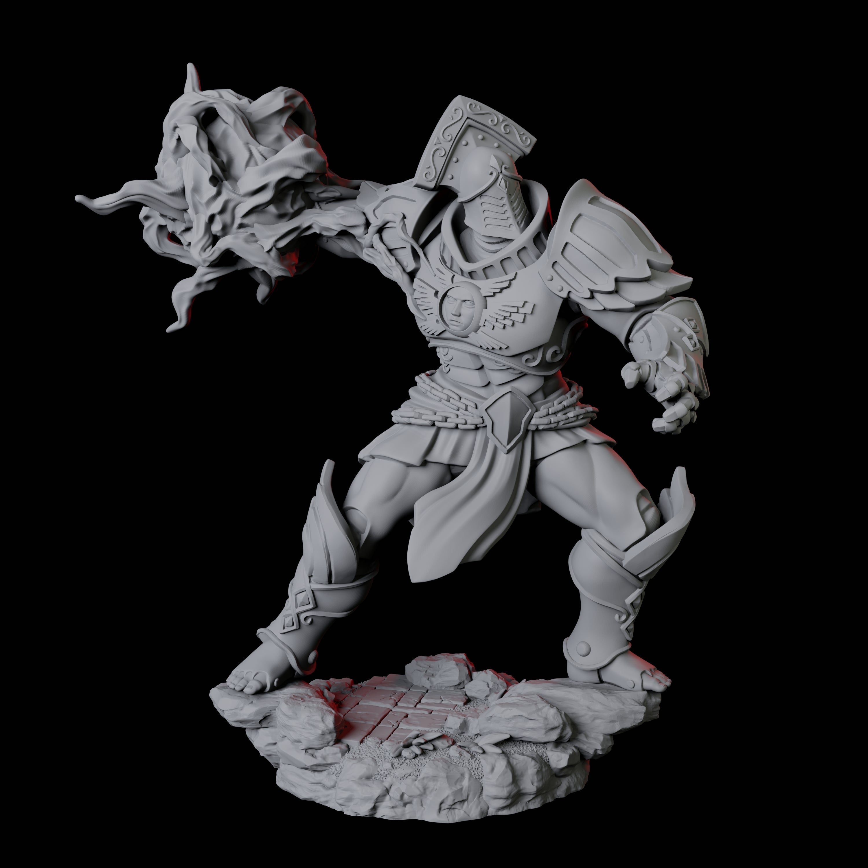 Striking Paladin Miniature for Dungeons and Dragons, Pathfinder or other TTRPGs