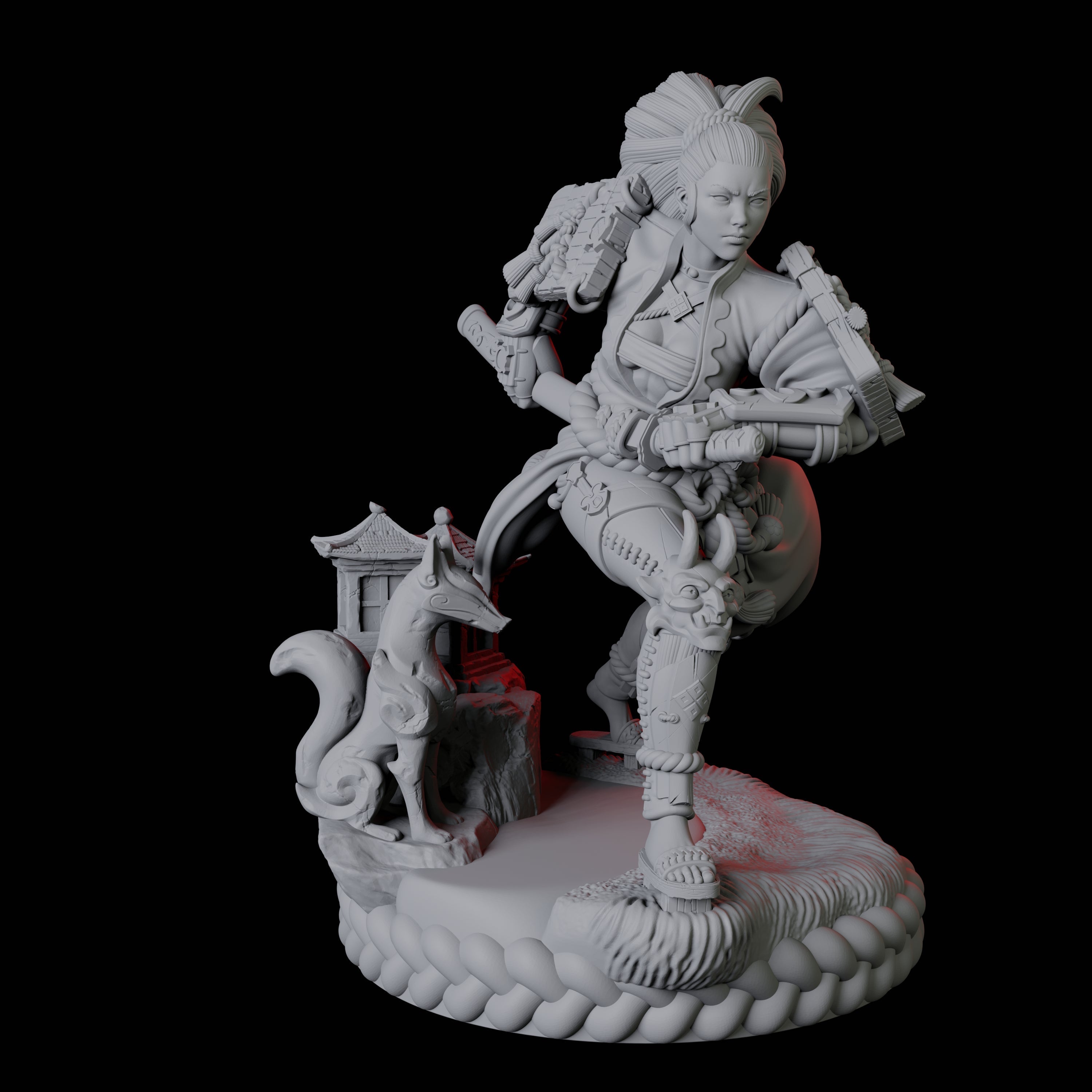 Striking Samurai Miniature for Dungeons and Dragons, Pathfinder or other TTRPGs