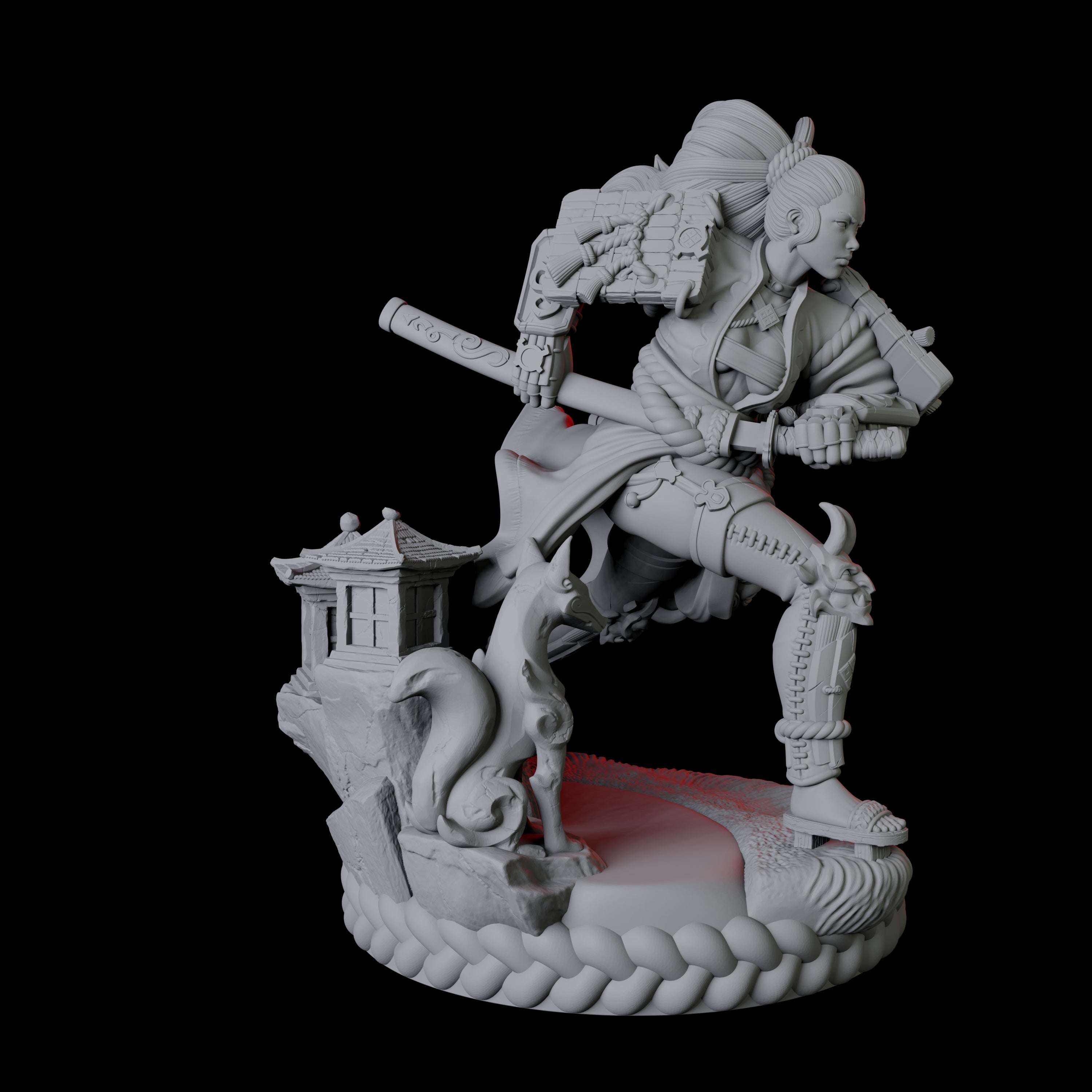 Striking Samurai Miniature for Dungeons and Dragons, Pathfinder or other TTRPGs