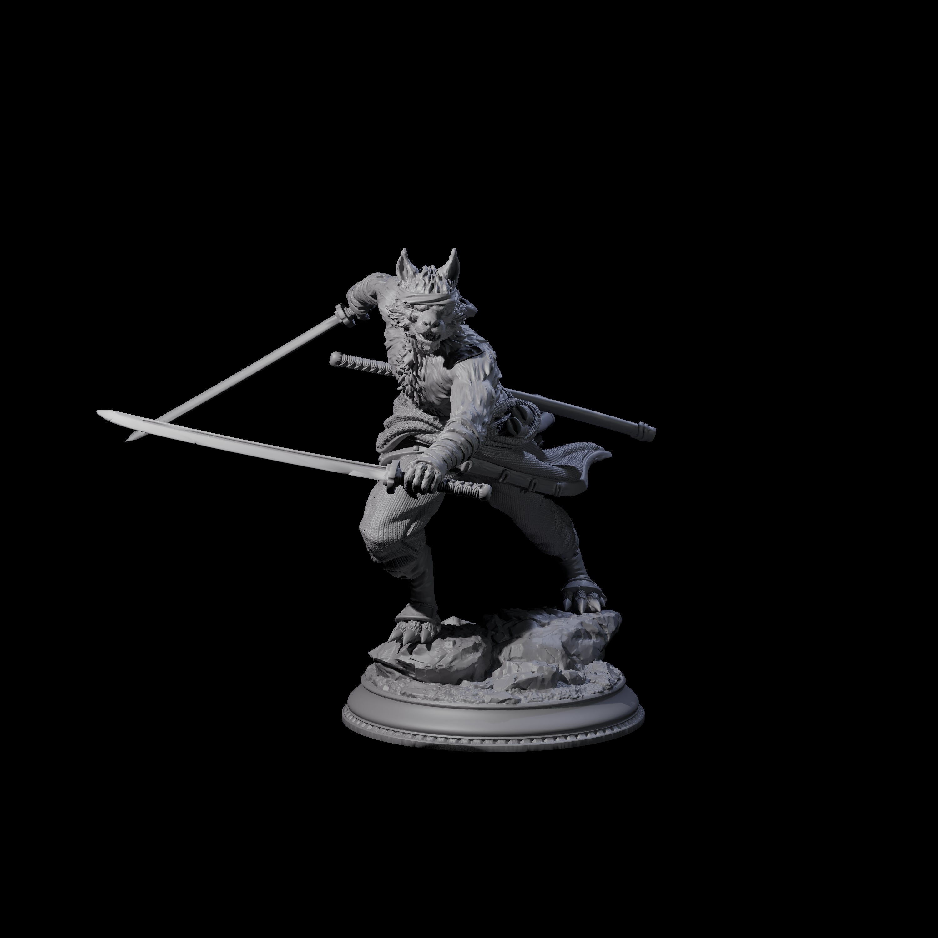 Striking Tabaxi Pirate Miniature for Dungeons and Dragons, Pathfinder or other TTRPGs