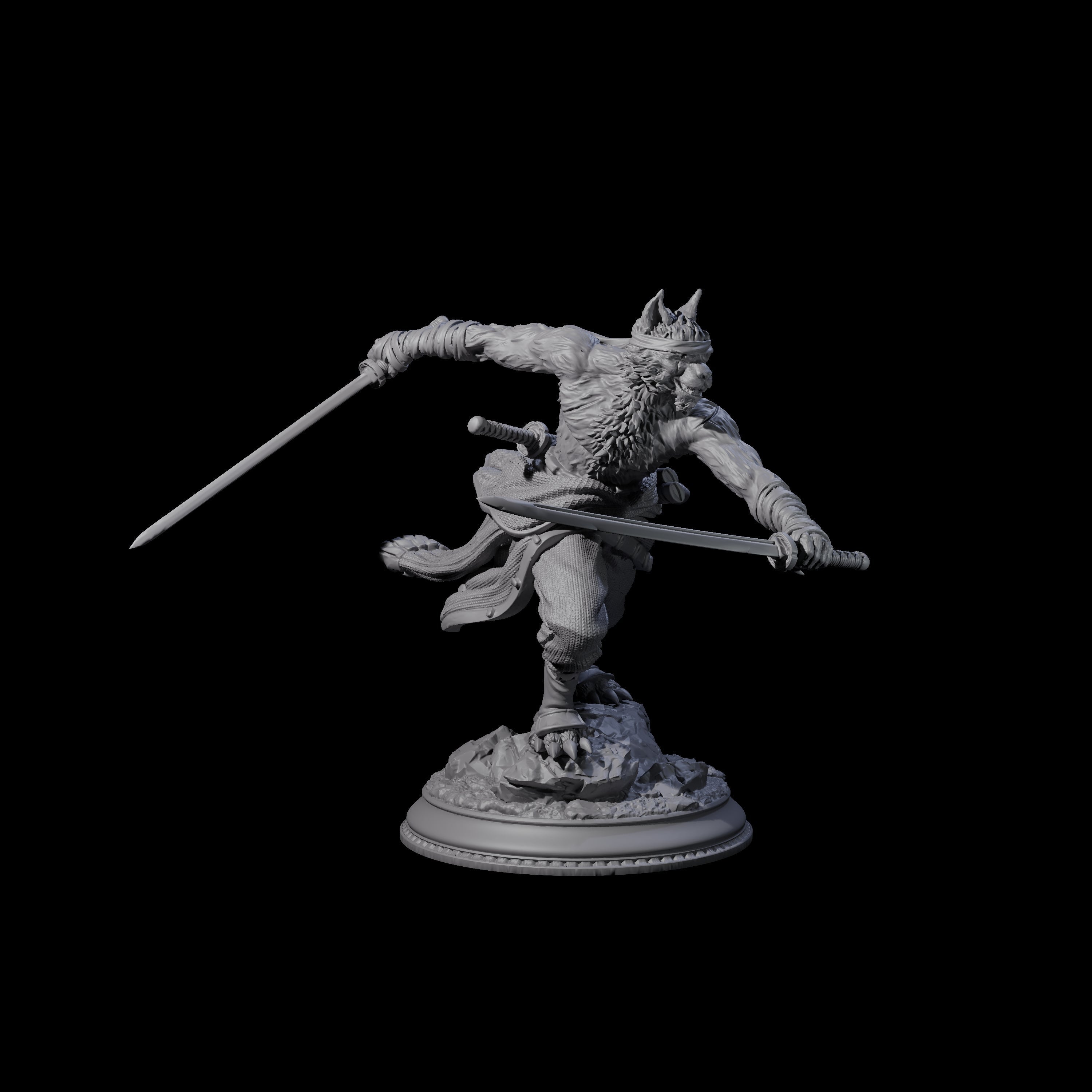 Striking Tabaxi Pirate Miniature for Dungeons and Dragons, Pathfinder or other TTRPGs