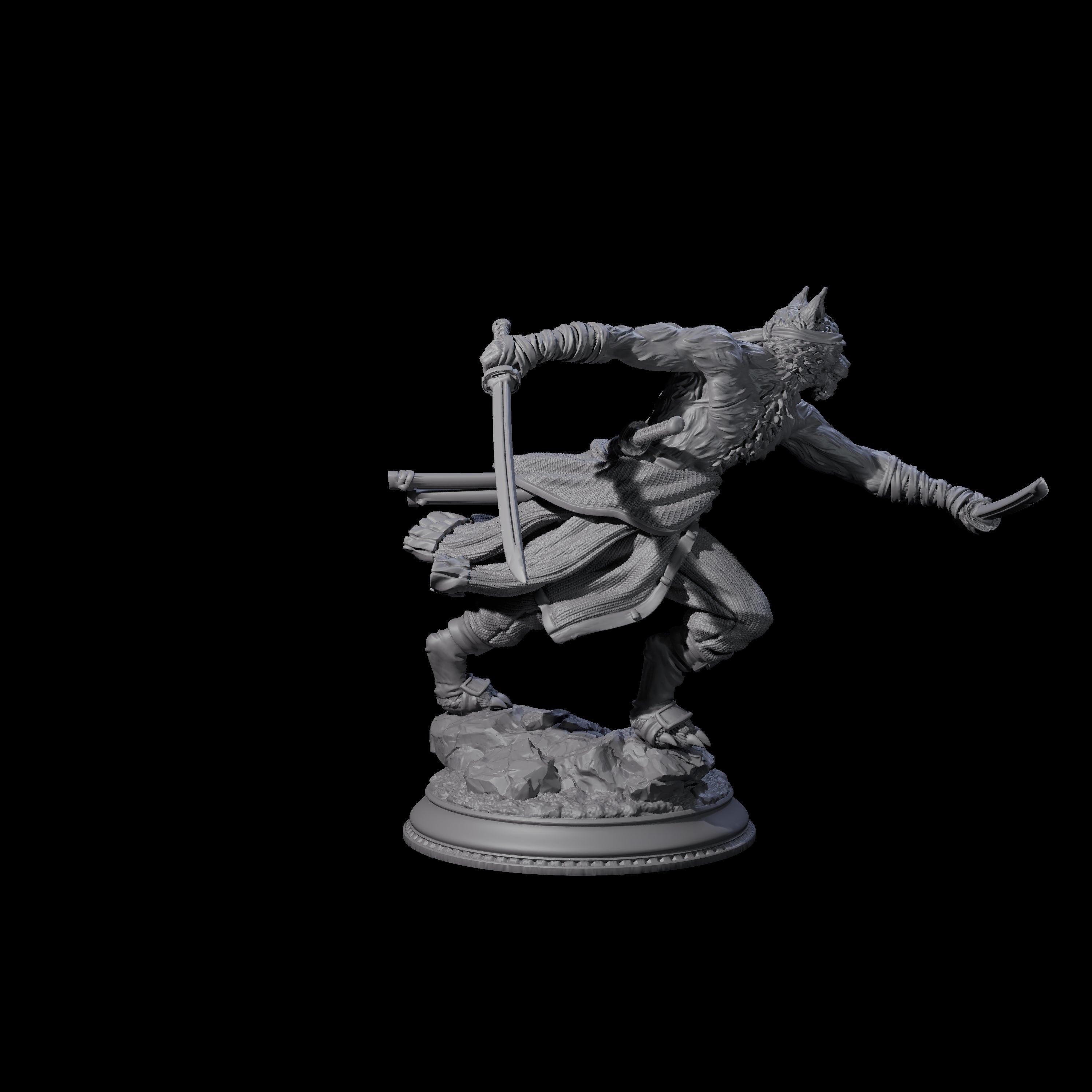 Striking Tabaxi Pirate Miniature for Dungeons and Dragons, Pathfinder or other TTRPGs