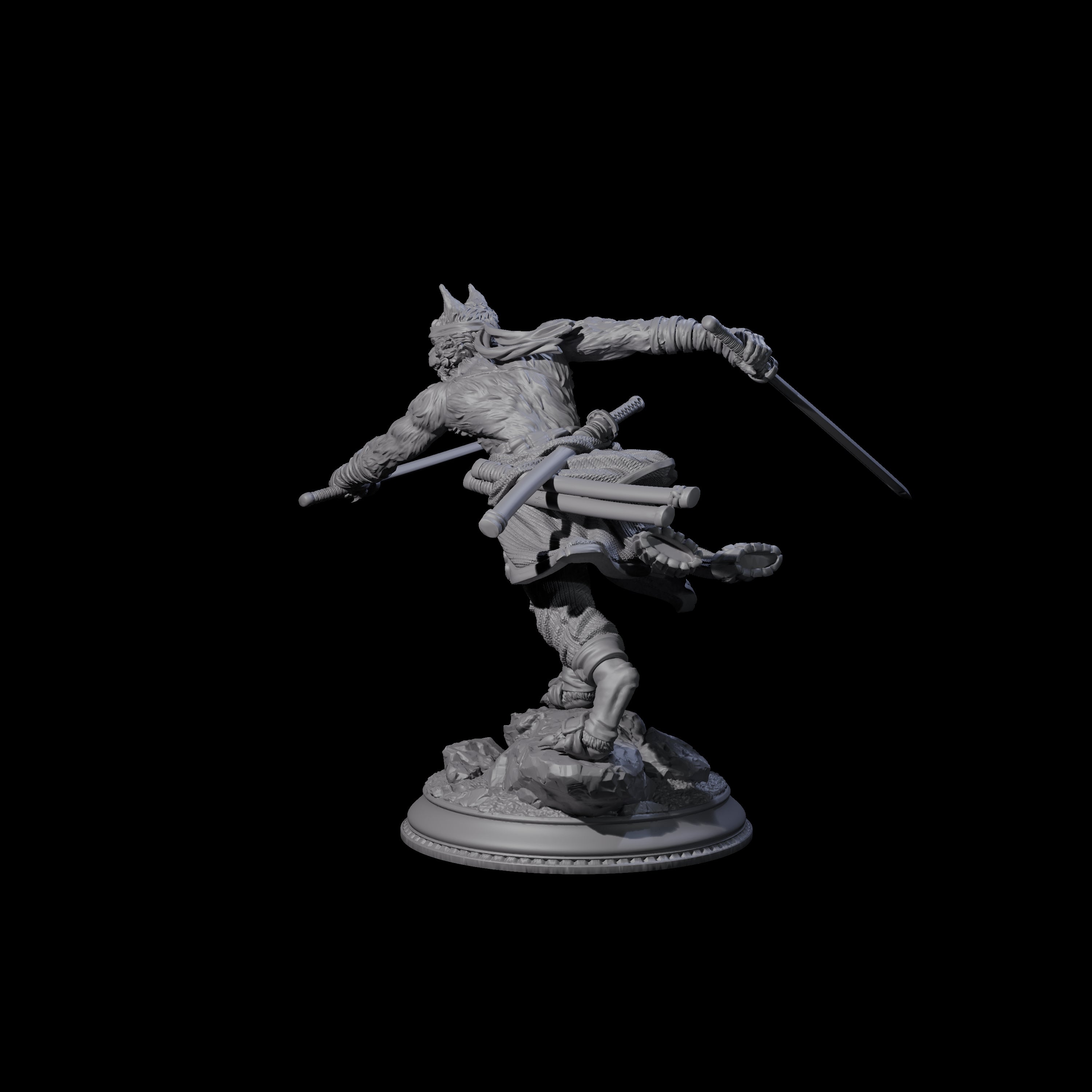 Striking Tabaxi Pirate Miniature for Dungeons and Dragons, Pathfinder or other TTRPGs