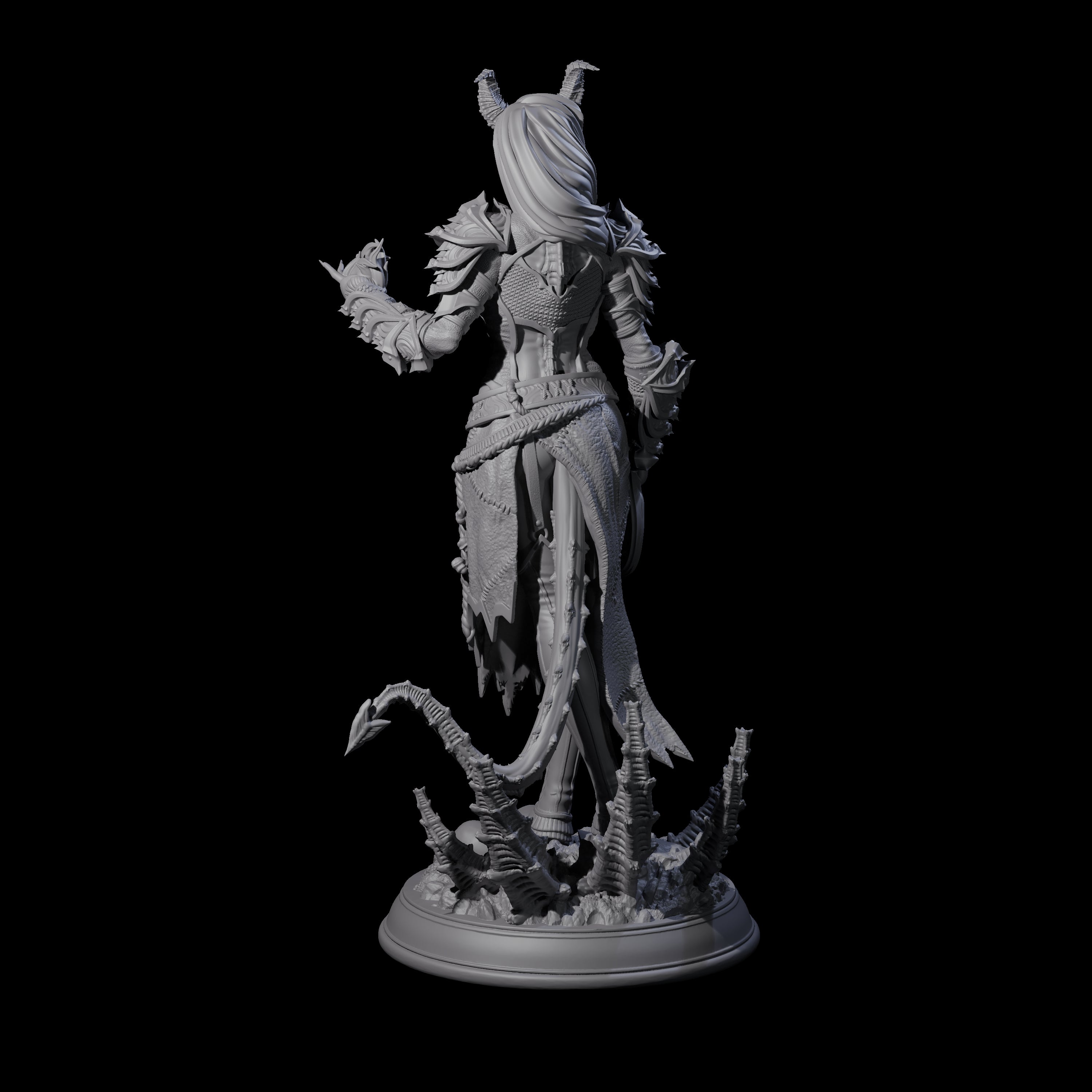 Striking Tiefling Warlock Miniature for Dungeons and Dragons, Pathfinder or other TTRPGs