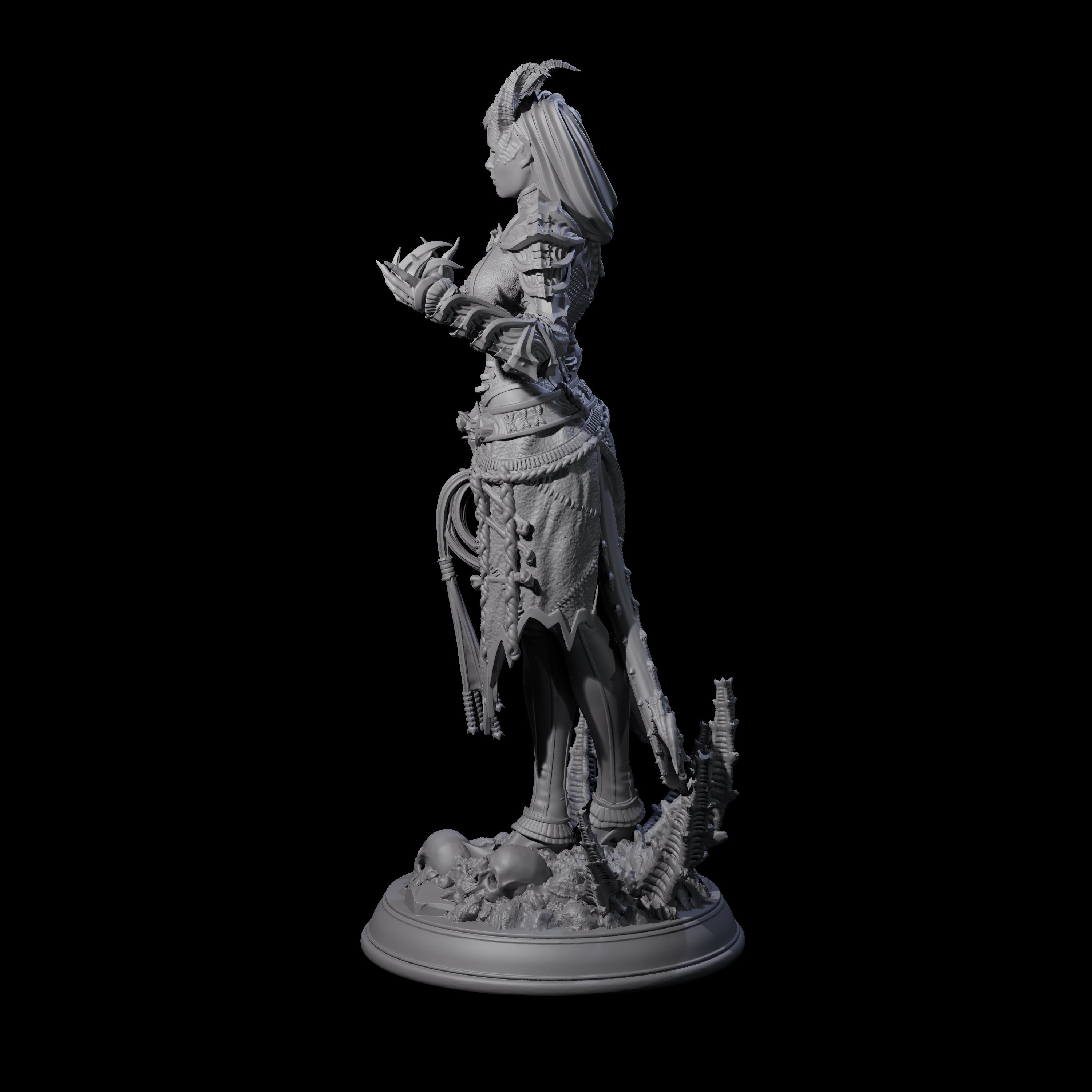 Striking Tiefling Warlock Miniature for Dungeons and Dragons, Pathfinder or other TTRPGs