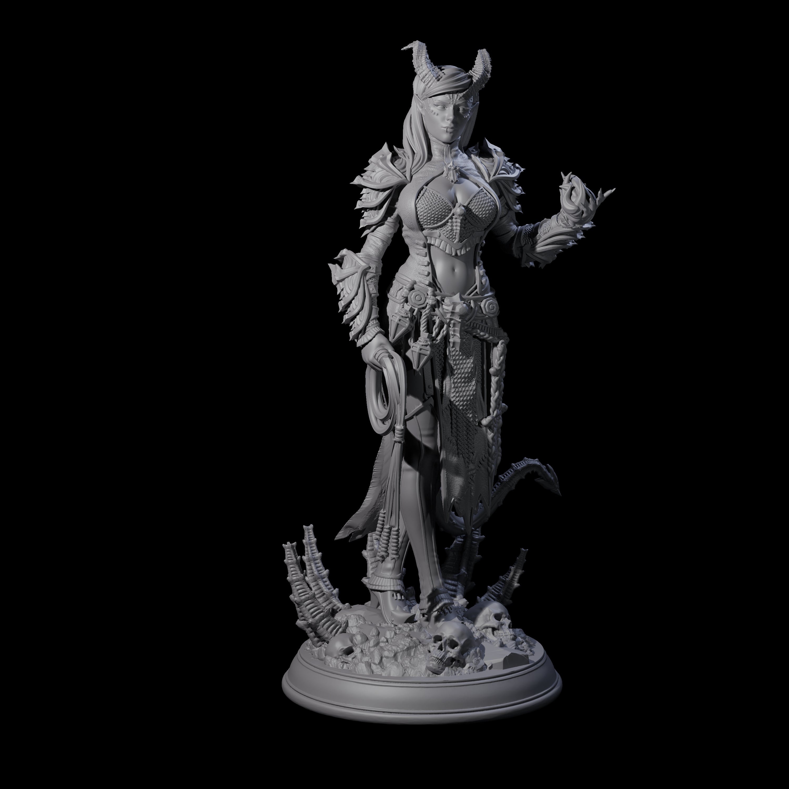 Striking Tiefling Warlock Miniature for Dungeons and Dragons, Pathfinder or other TTRPGs