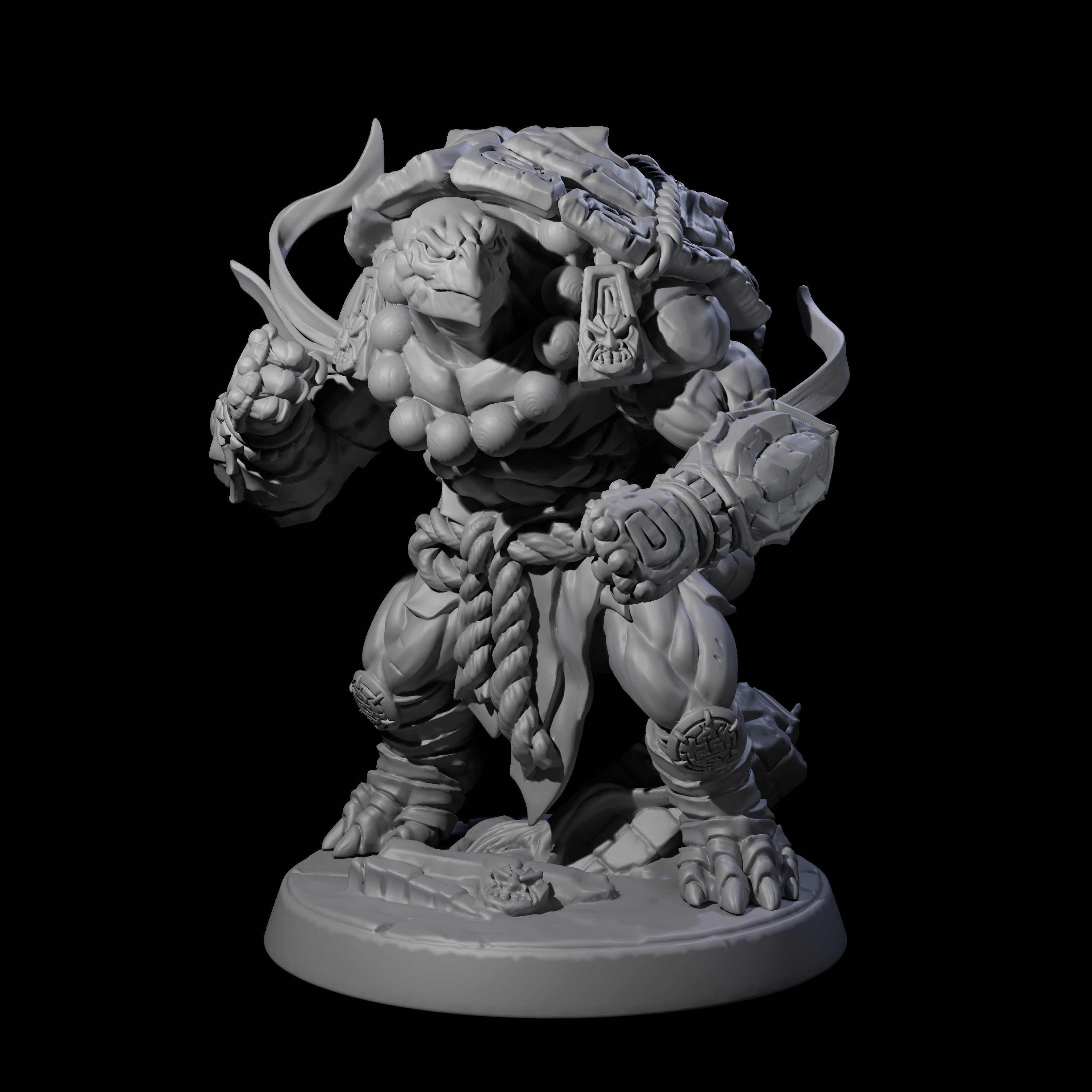 Striking Tortle Monk Miniature for Dungeons and Dragons, Pathfinder or other TTRPGs