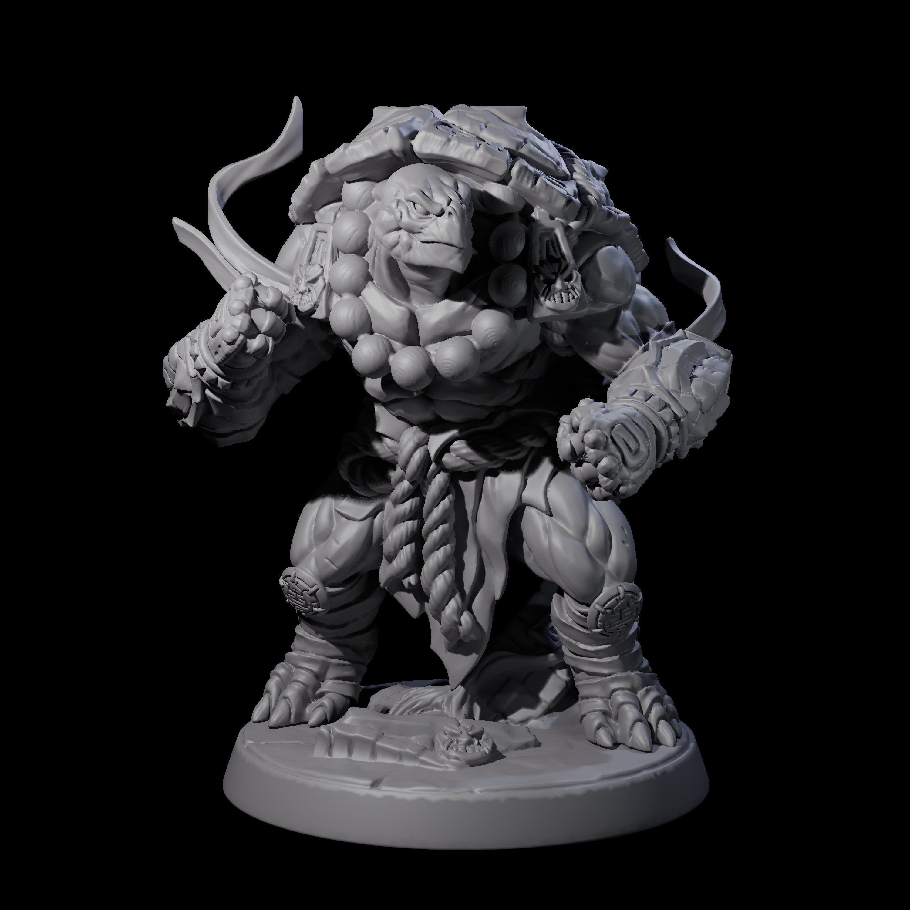 Striking Tortle Monk Miniature for Dungeons and Dragons, Pathfinder or other TTRPGs