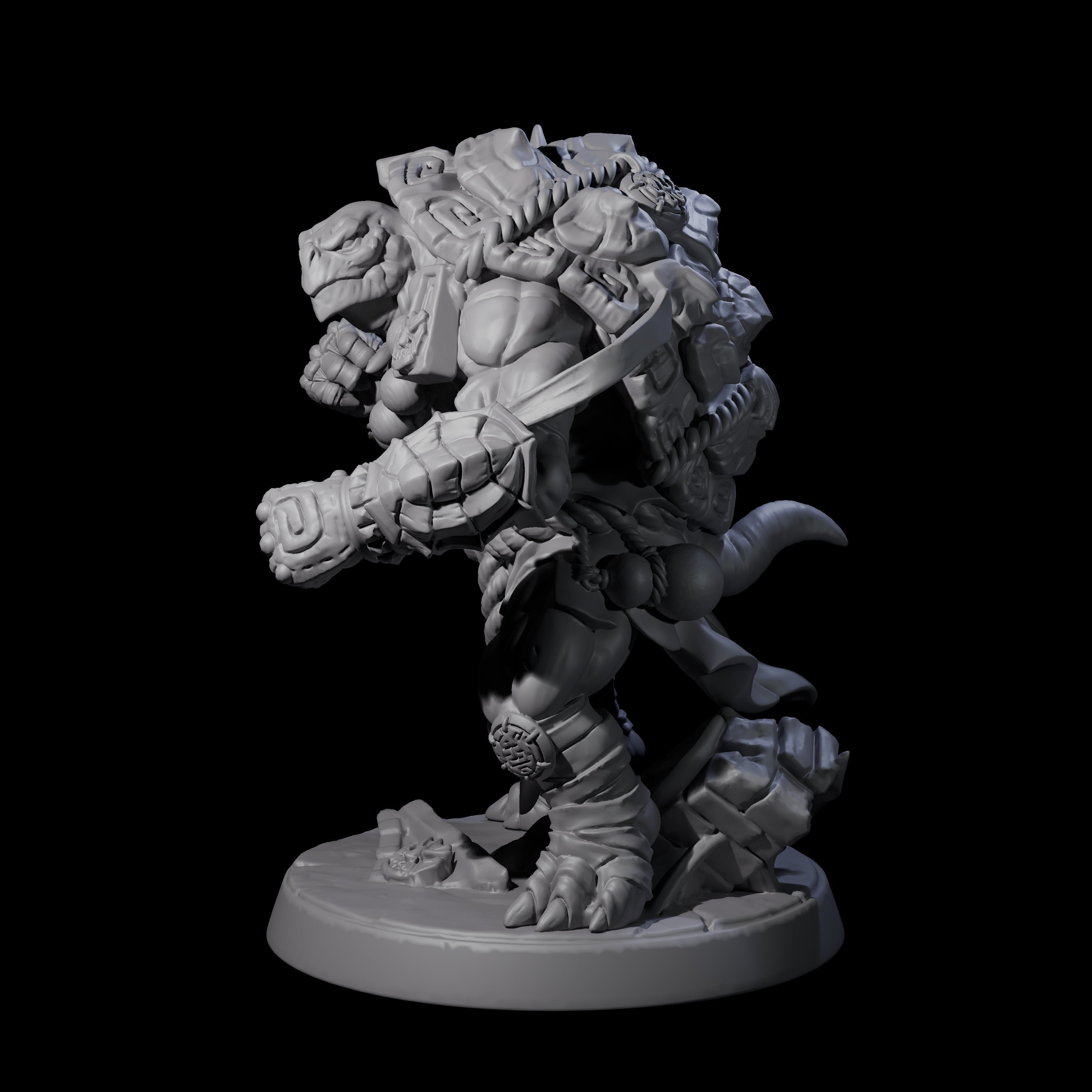 Striking Tortle Monk Miniature for Dungeons and Dragons, Pathfinder or other TTRPGs