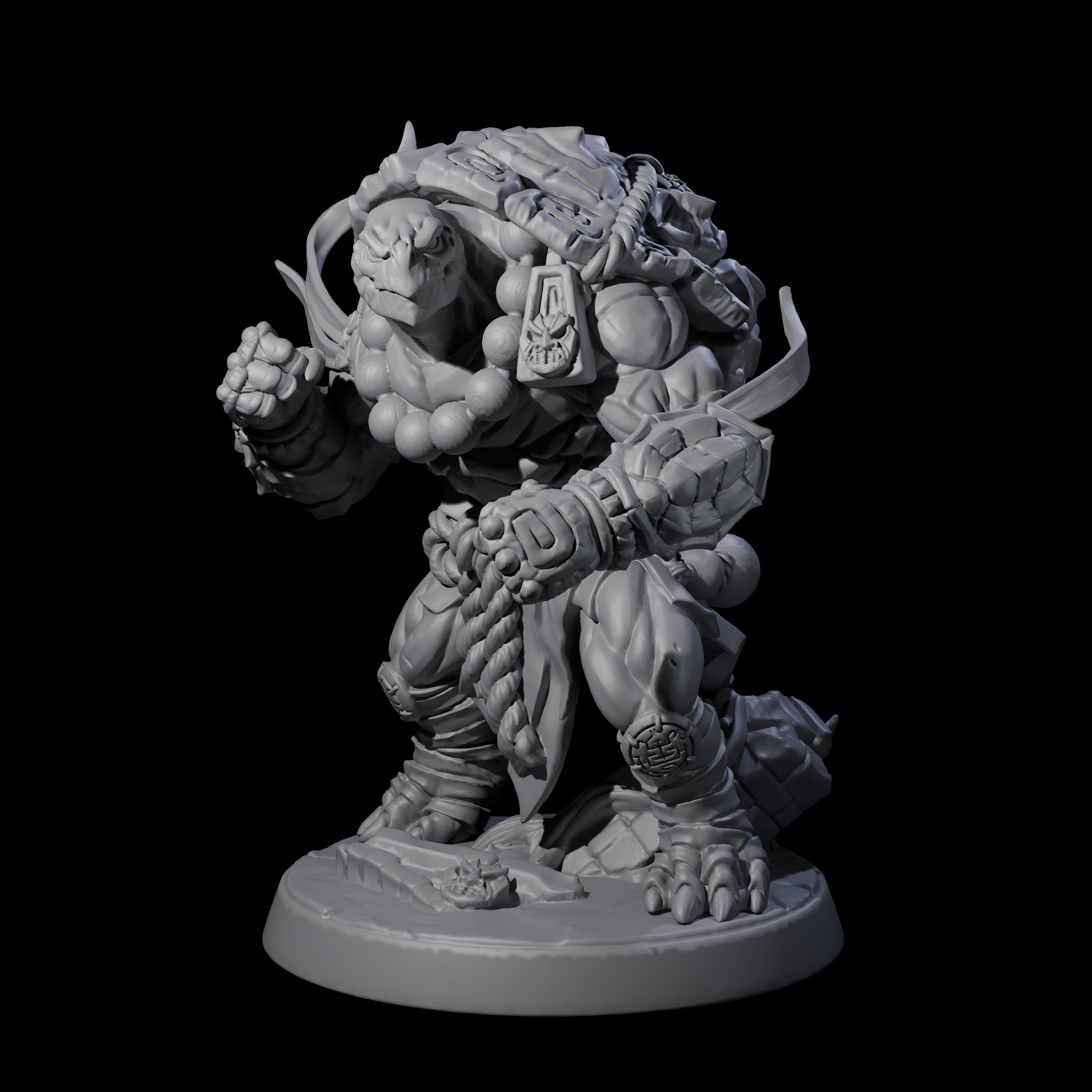 Striking Tortle Monk Miniature for Dungeons and Dragons, Pathfinder or other TTRPGs