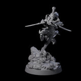 Striking Twin Blade Rogue Miniature for Dungeons and Dragons, Pathfinder or other TTRPGs
