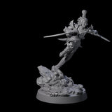 Striking Twin Blade Rogue Miniature for Dungeons and Dragons, Pathfinder or other TTRPGs