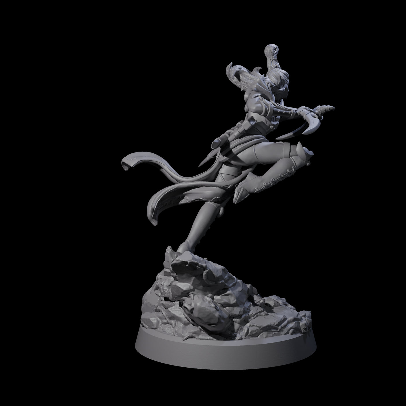 Striking Twin Blade Rogue Miniature for Dungeons and Dragons, Pathfinder or other TTRPGs