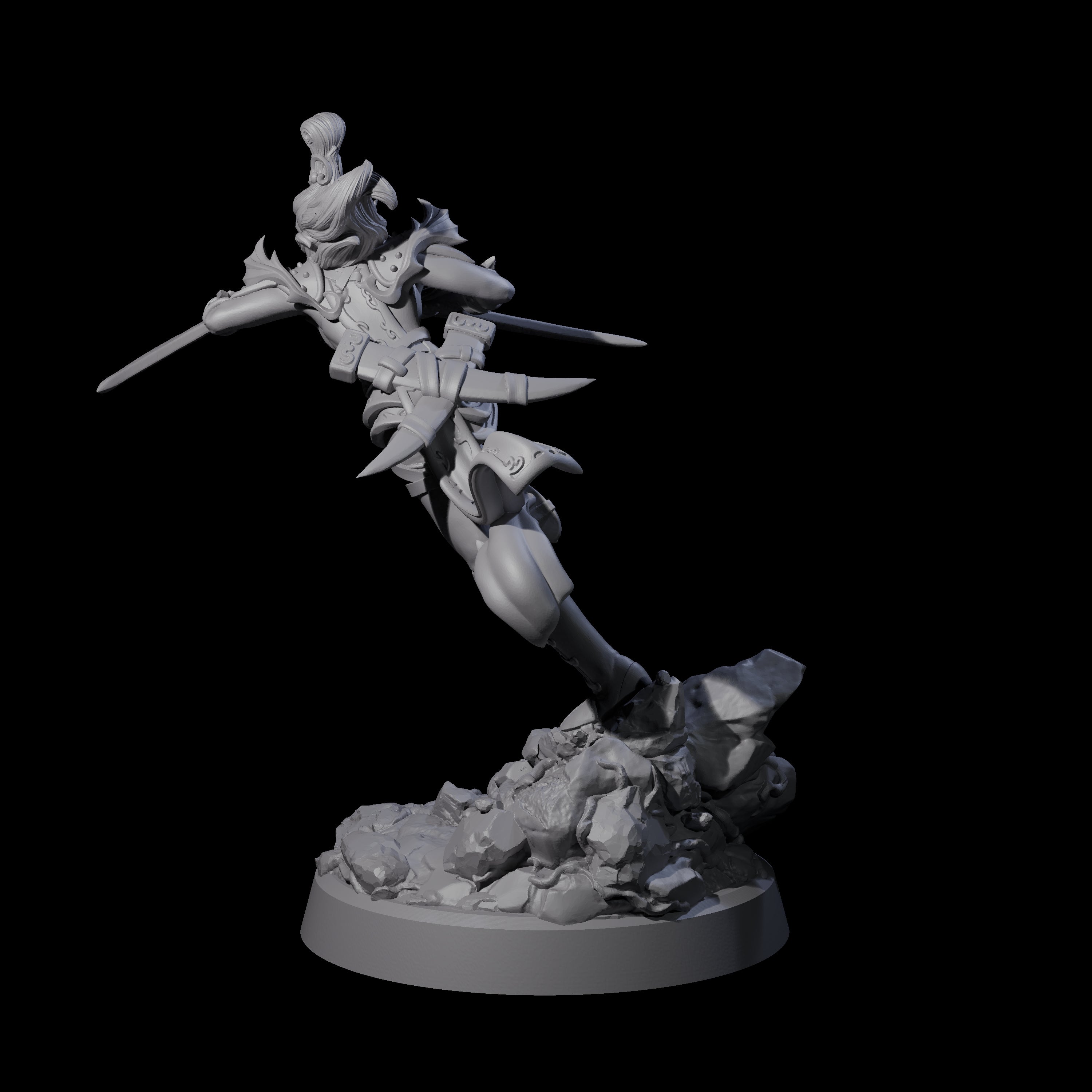 Striking Twin Blade Rogue Miniature for Dungeons and Dragons, Pathfinder or other TTRPGs