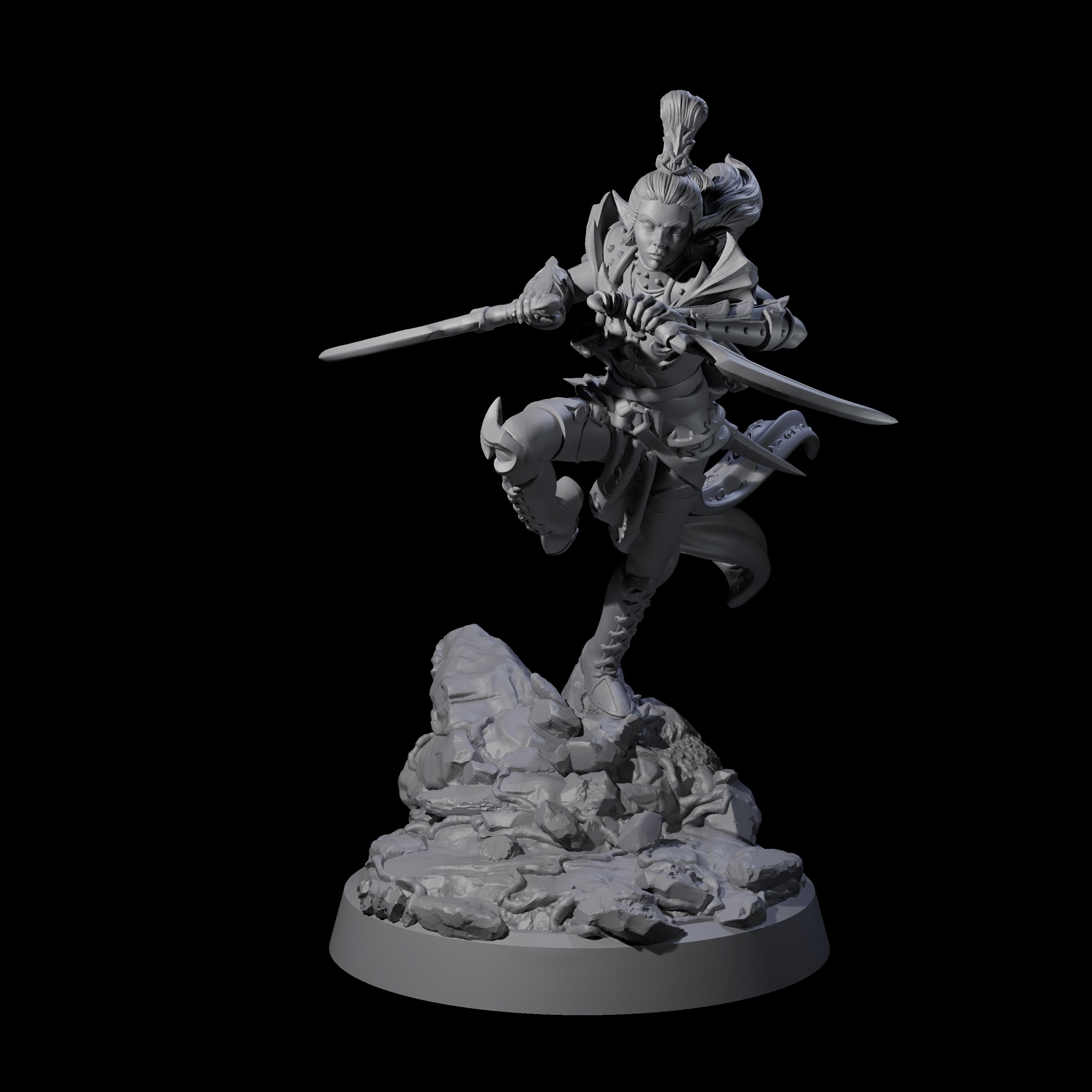 Striking Twin Blade Rogue Miniature for Dungeons and Dragons, Pathfinder or other TTRPGs