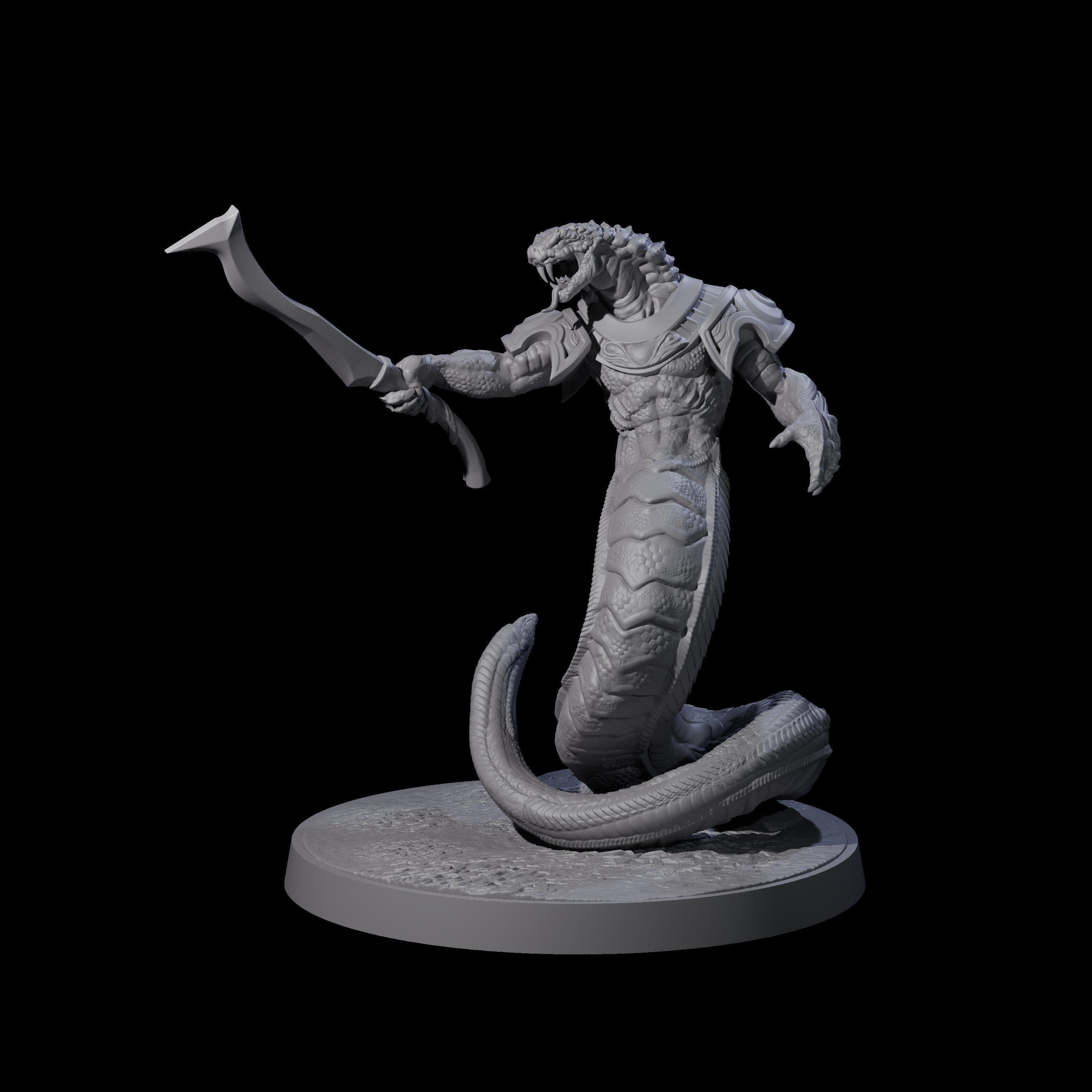 Striking Yuan-ti Abomination A Miniature for Dungeons and Dragons, Pathfinder or other TTRPGs