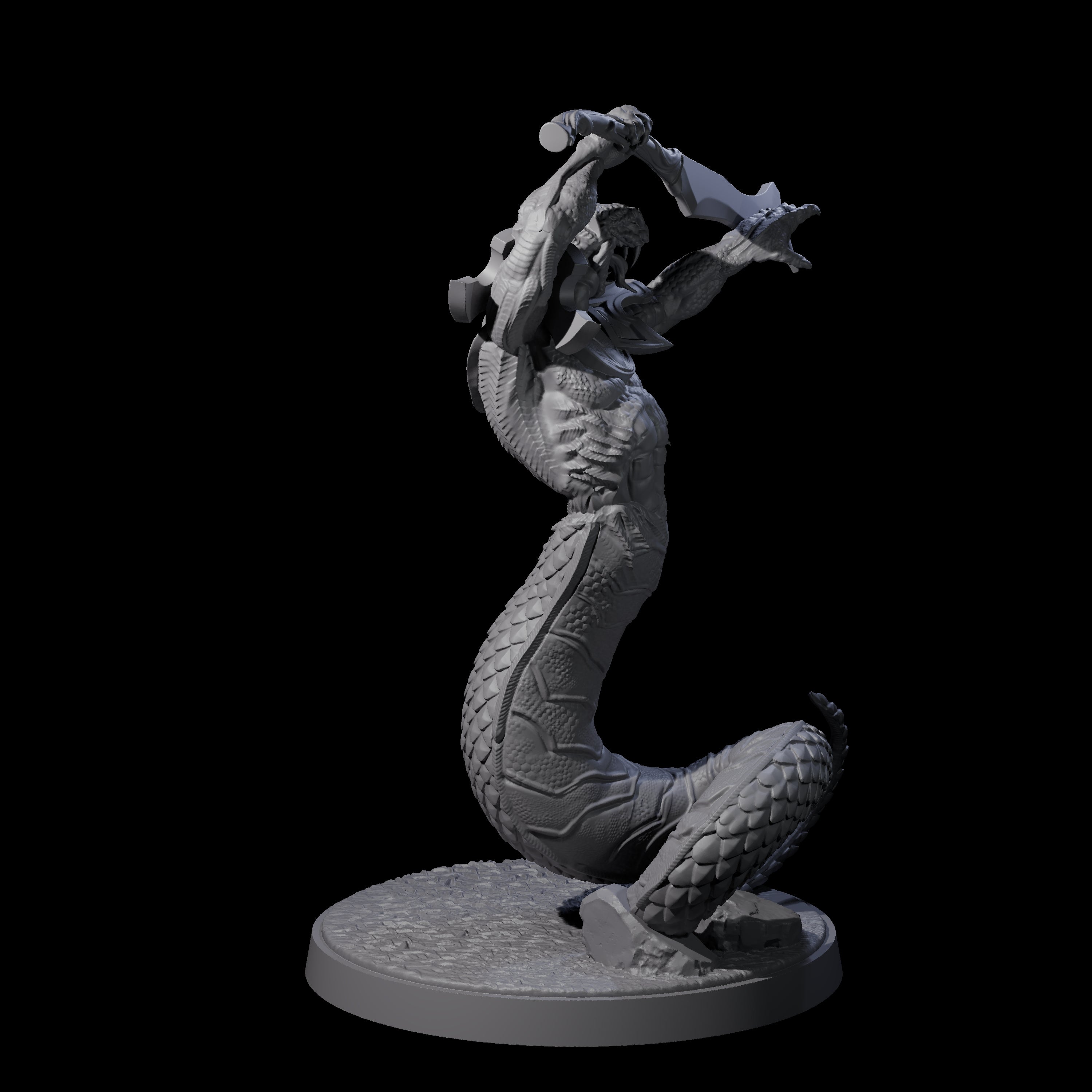 Striking Yuan-ti Abomination C Miniature for Dungeons and Dragons, Pathfinder or other TTRPGs