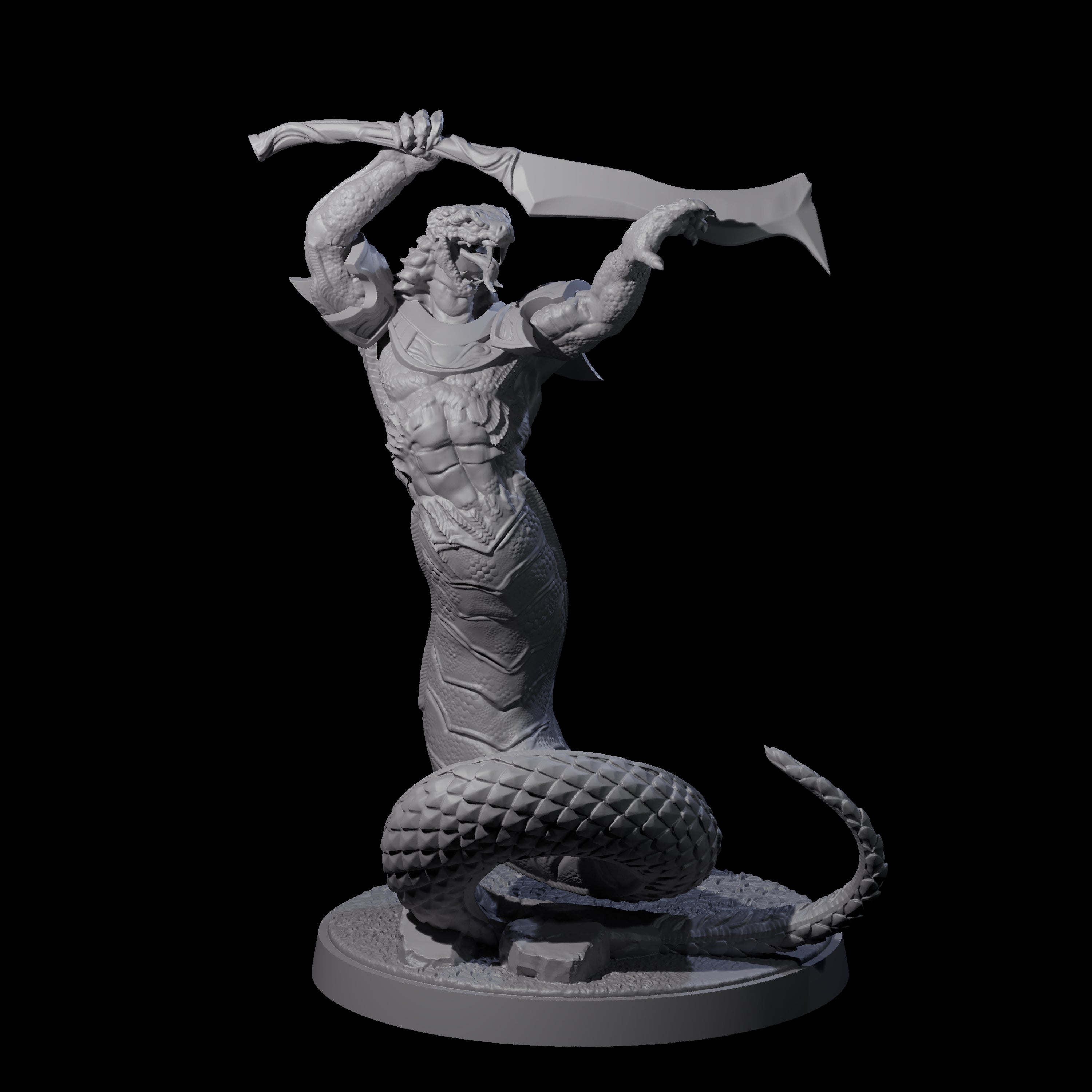 Striking Yuan-ti Abomination C Miniature for Dungeons and Dragons, Pathfinder or other TTRPGs