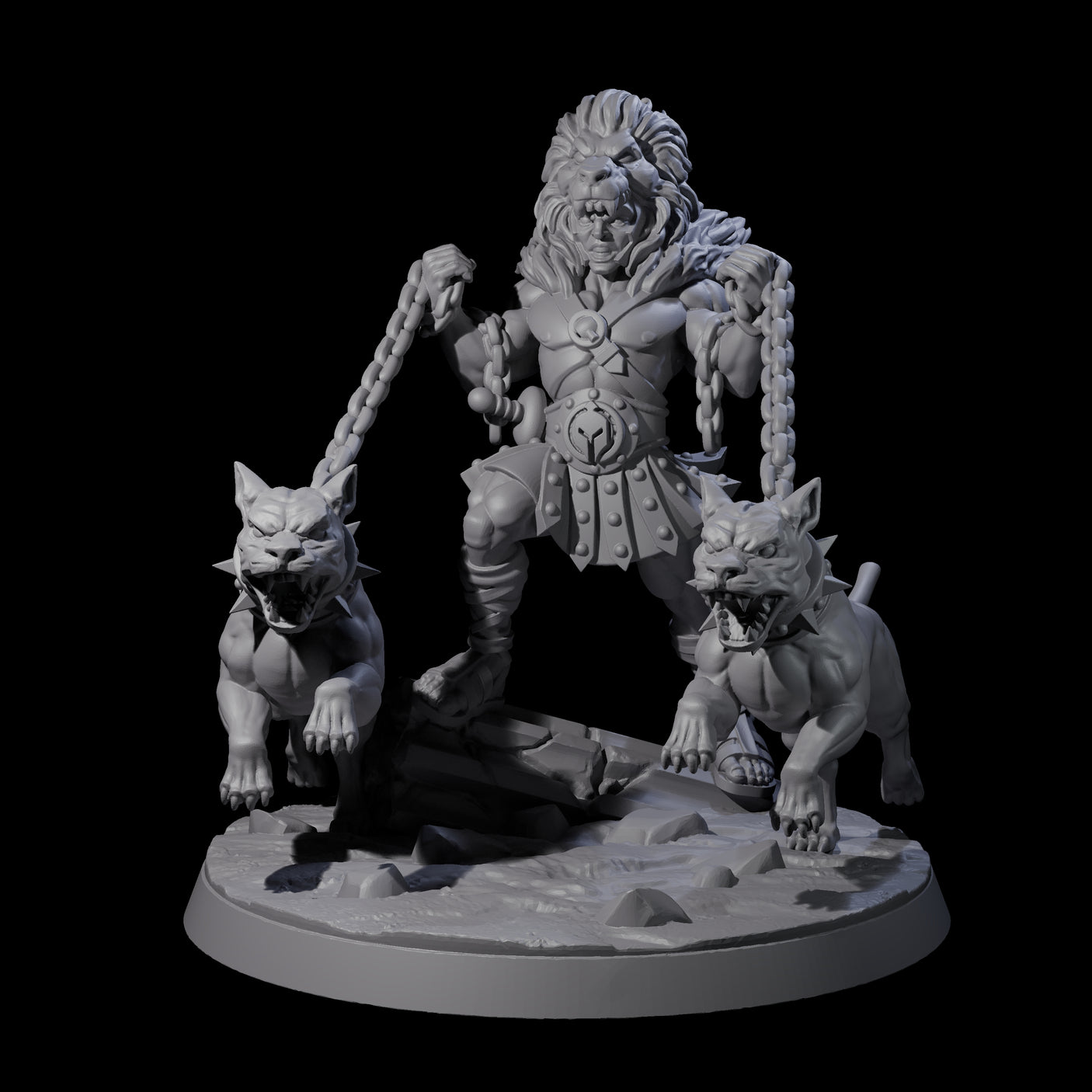 Strong Keeper of the Lions Miniature for Dungeons and Dragons, Pathfinder or other TTRPGs