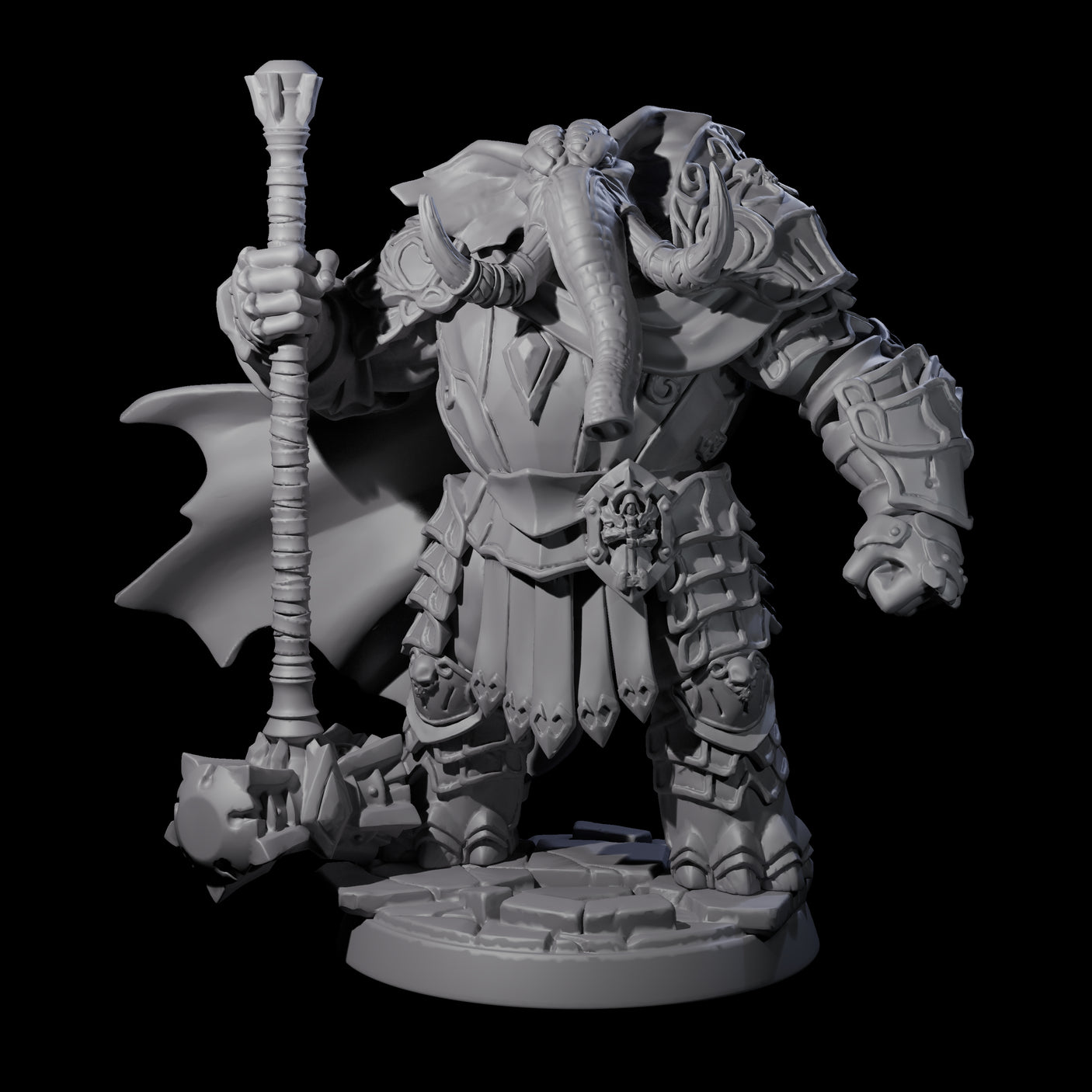 Strong Loxodon Champion Miniature for Dungeons and Dragons, Pathfinder or other TTRPGs