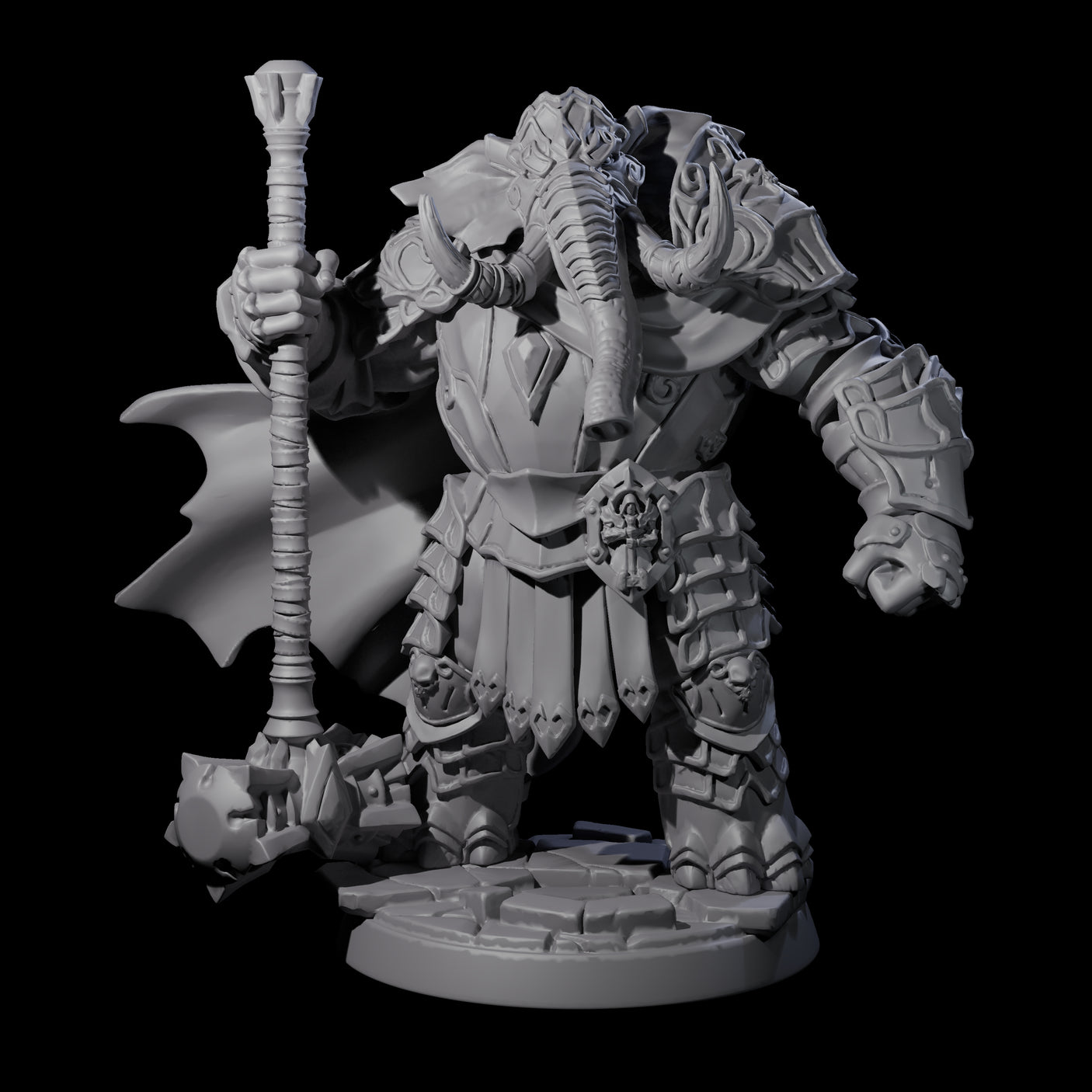 Strong Loxodon Champion Miniature for Dungeons and Dragons, Pathfinder or other TTRPGs
