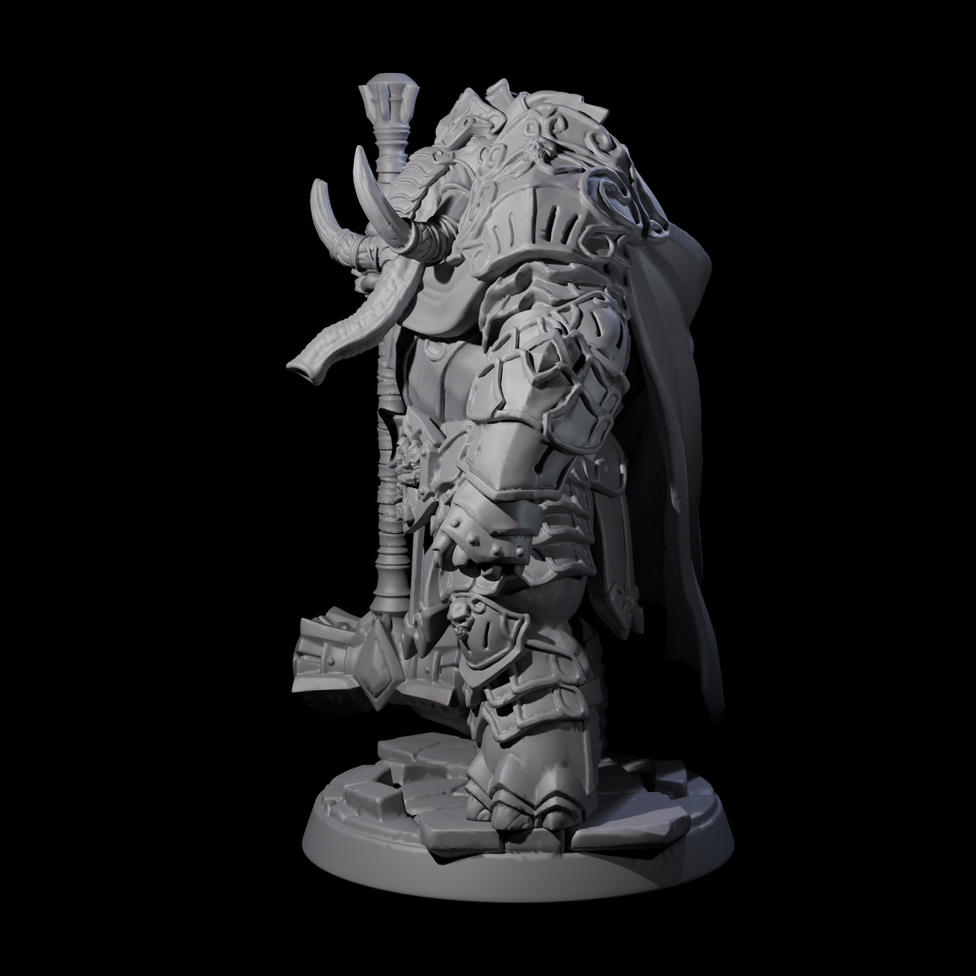 Strong Loxodon Champion Miniature for Dungeons and Dragons, Pathfinder or other TTRPGs
