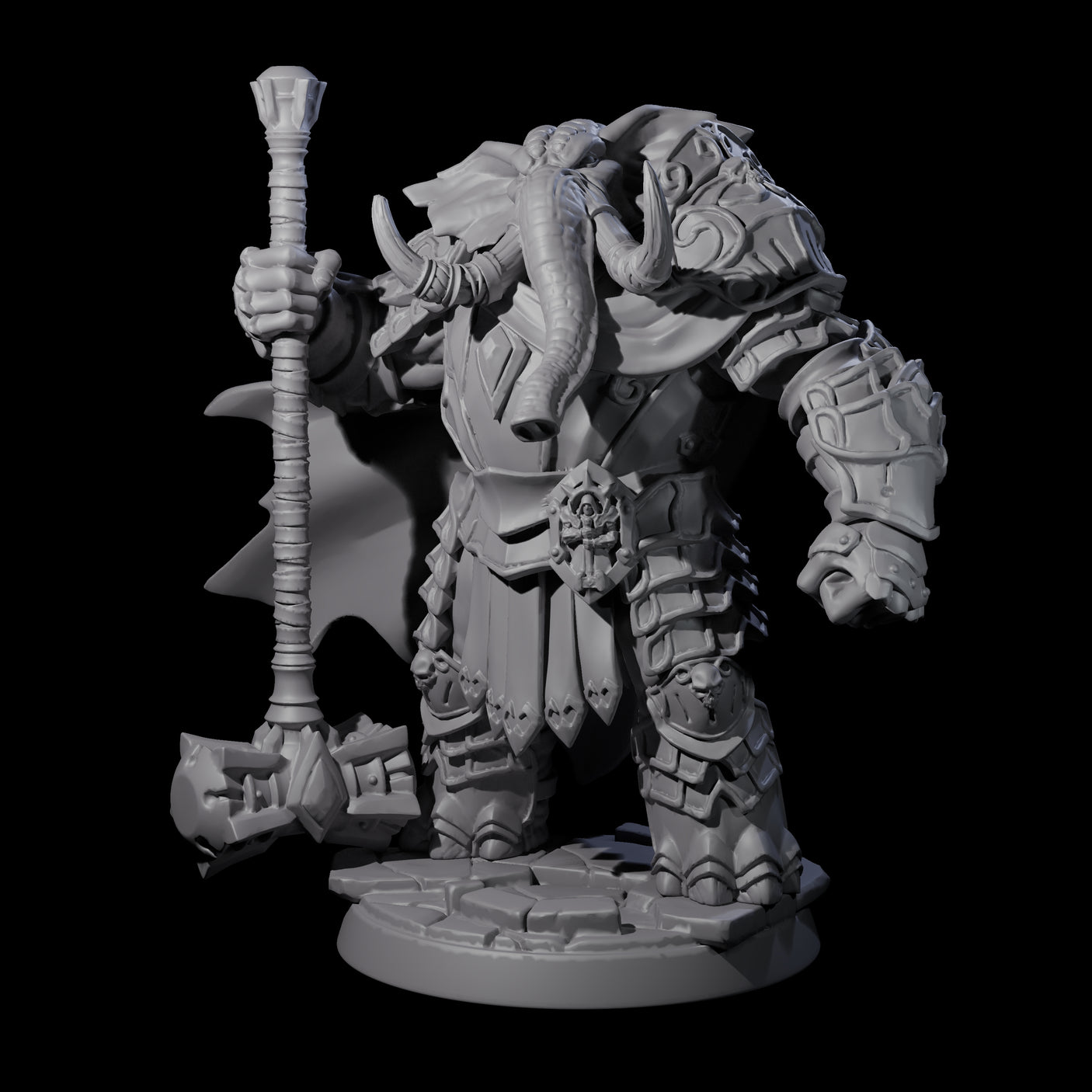 Strong Loxodon Champion Miniature for Dungeons and Dragons, Pathfinder or other TTRPGs