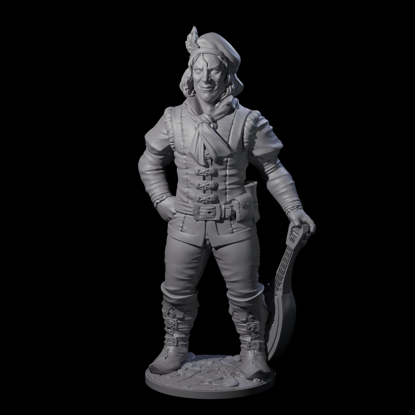 Strumming With Style Human Bard Miniature for Dungeons and Dragons, Pathfinder or other TTRPGs