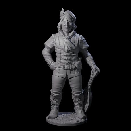 Strumming With Style Human Bard Miniature for Dungeons and Dragons, Pathfinder or other TTRPGs