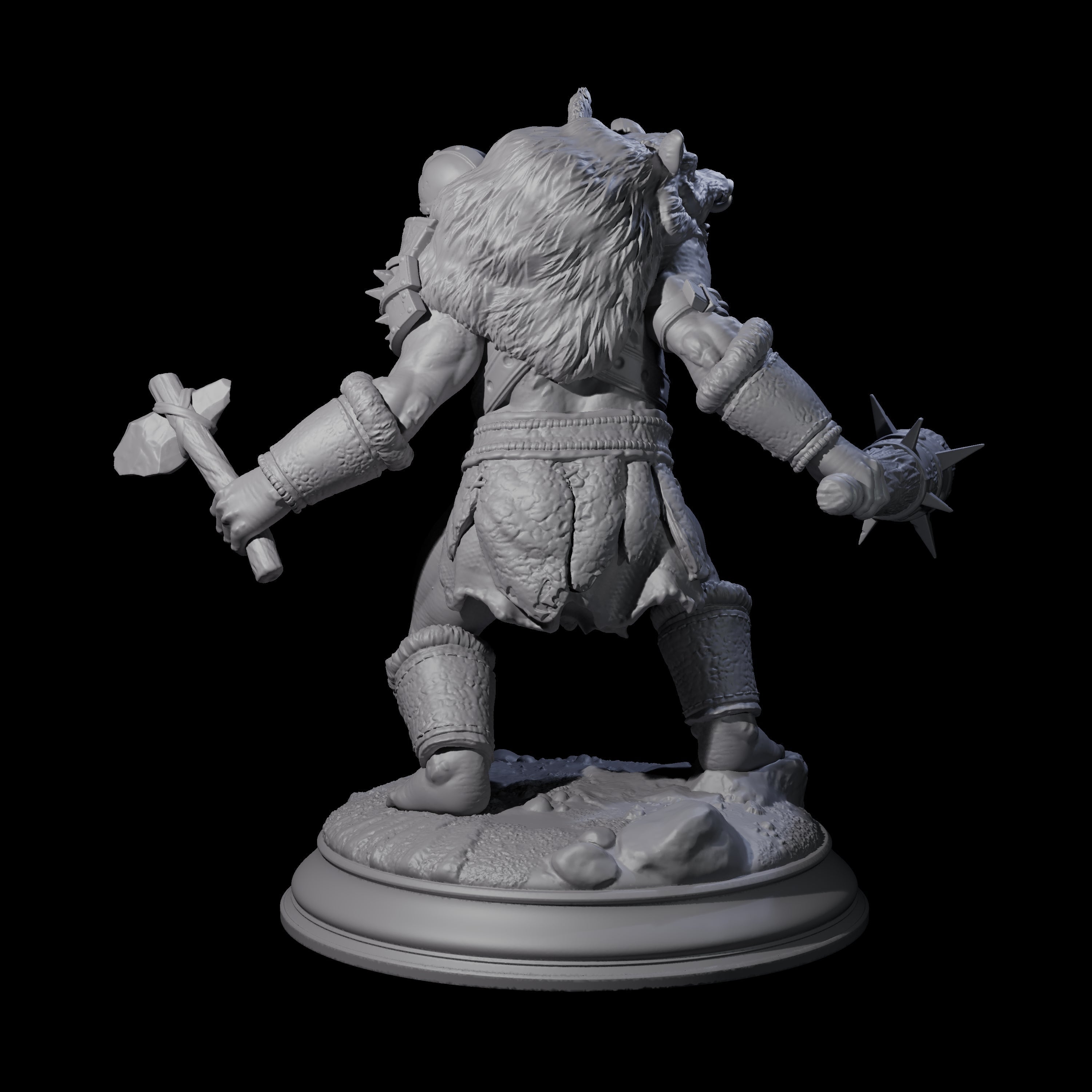 Stupid Berserker Ettin Miniature for Dungeons and Dragons, Pathfinder or other TTRPGs