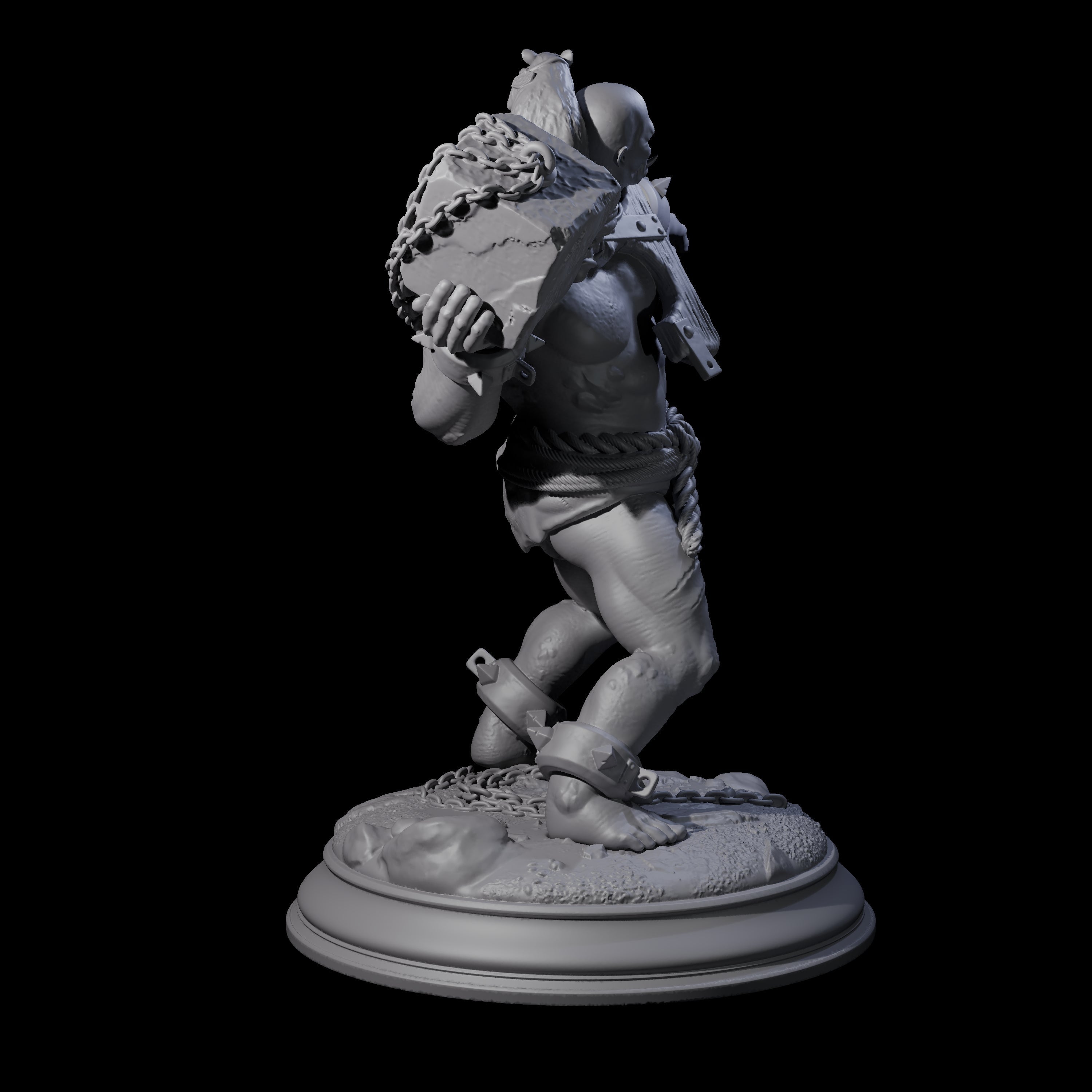 Stupid Chucker Ettin Miniature for Dungeons and Dragons, Pathfinder or other TTRPGs