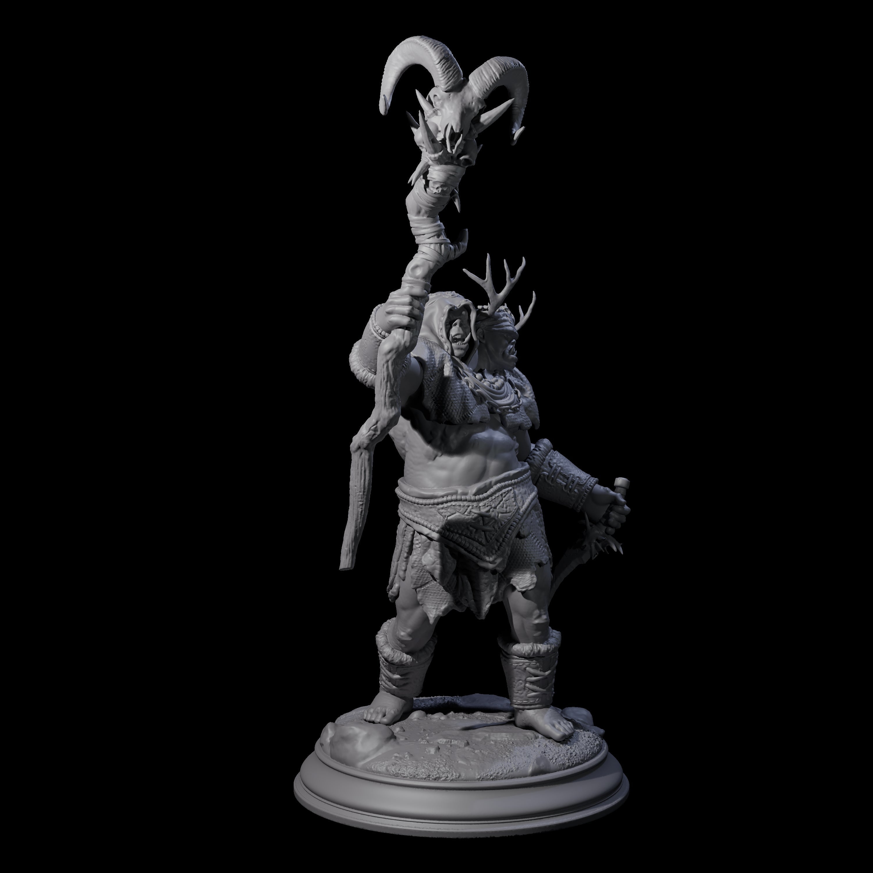 Stupid Magi Ettin Miniature for Dungeons and Dragons, Pathfinder or other TTRPGs