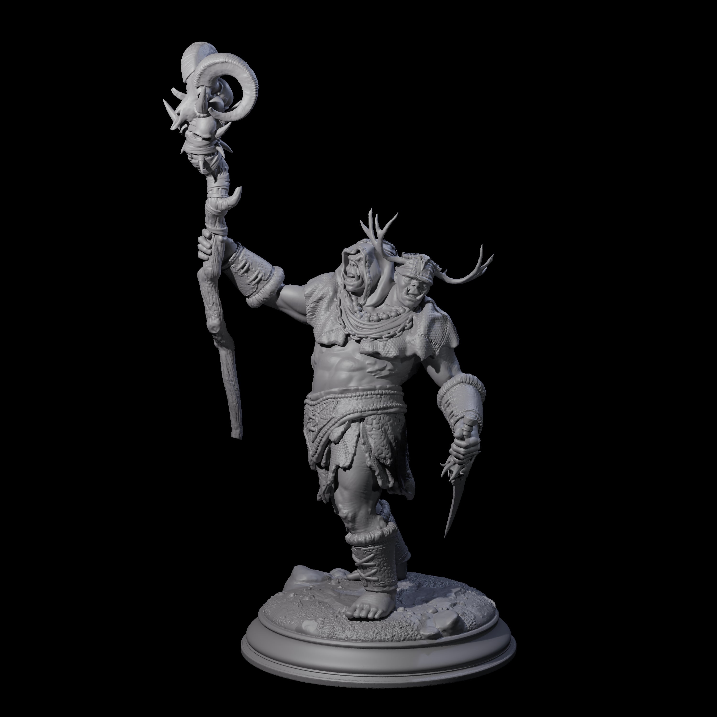 Stupid Magi Ettin Miniature for Dungeons and Dragons, Pathfinder or other TTRPGs