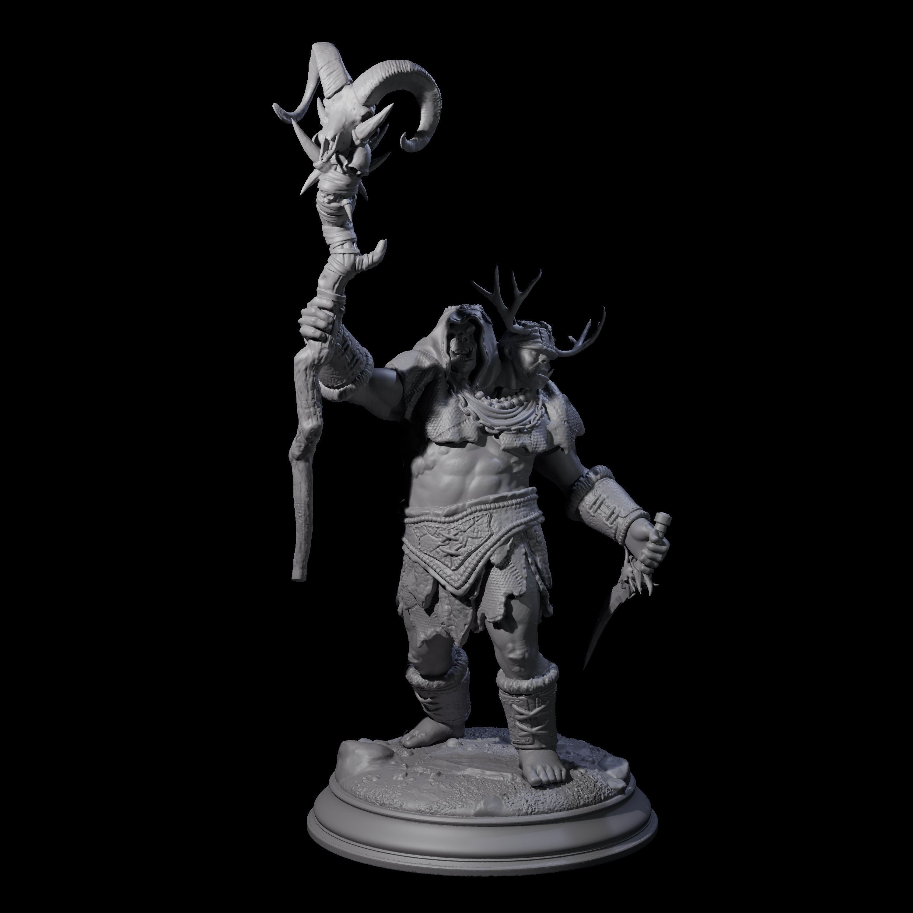 Stupid Magi Ettin Miniature for Dungeons and Dragons, Pathfinder or other TTRPGs