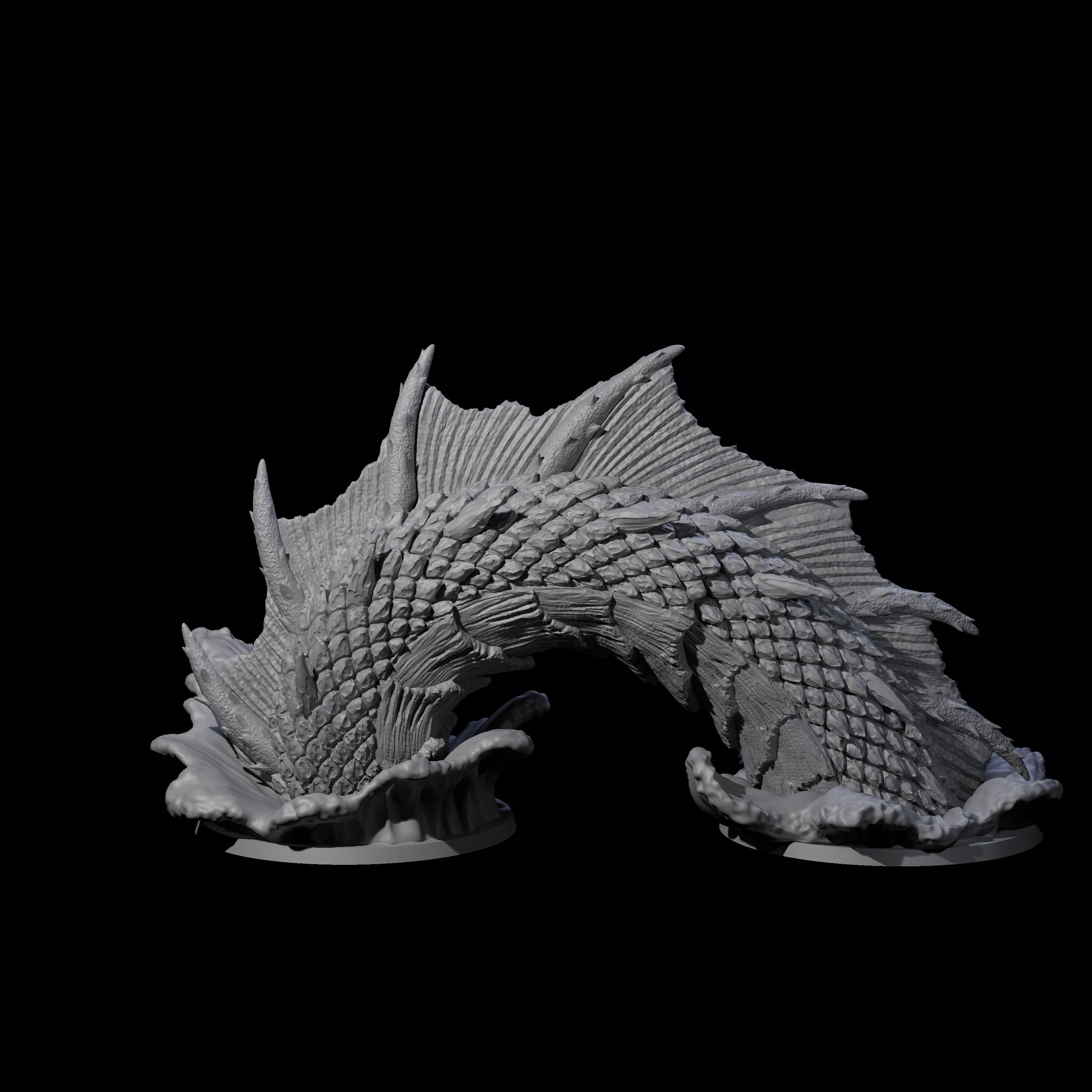 Submerging Sea Monster Body Miniature for Dungeons and Dragons, Pathfinder or other TTRPGs