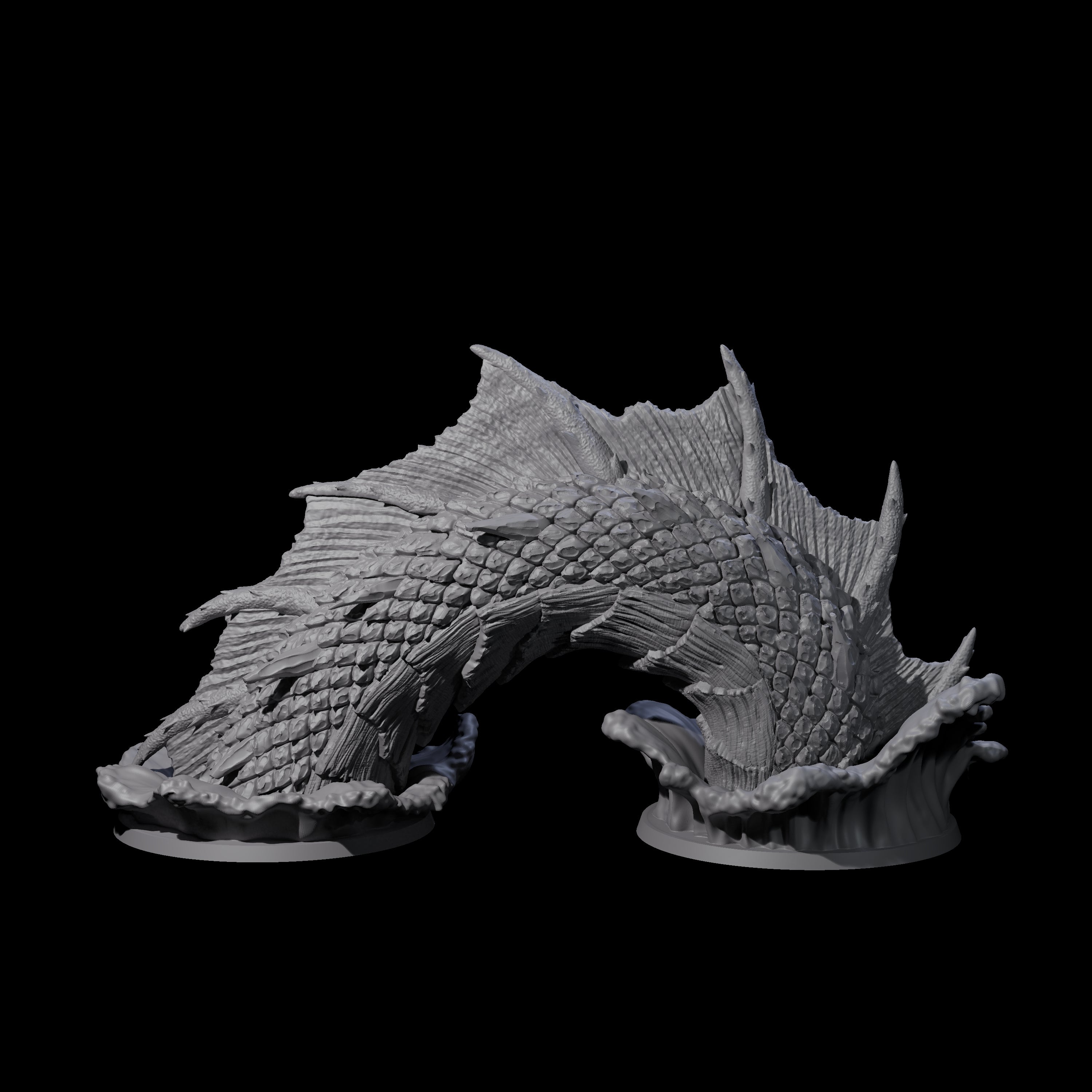 Submerging Sea Monster Body Miniature for Dungeons and Dragons, Pathfinder or other TTRPGs