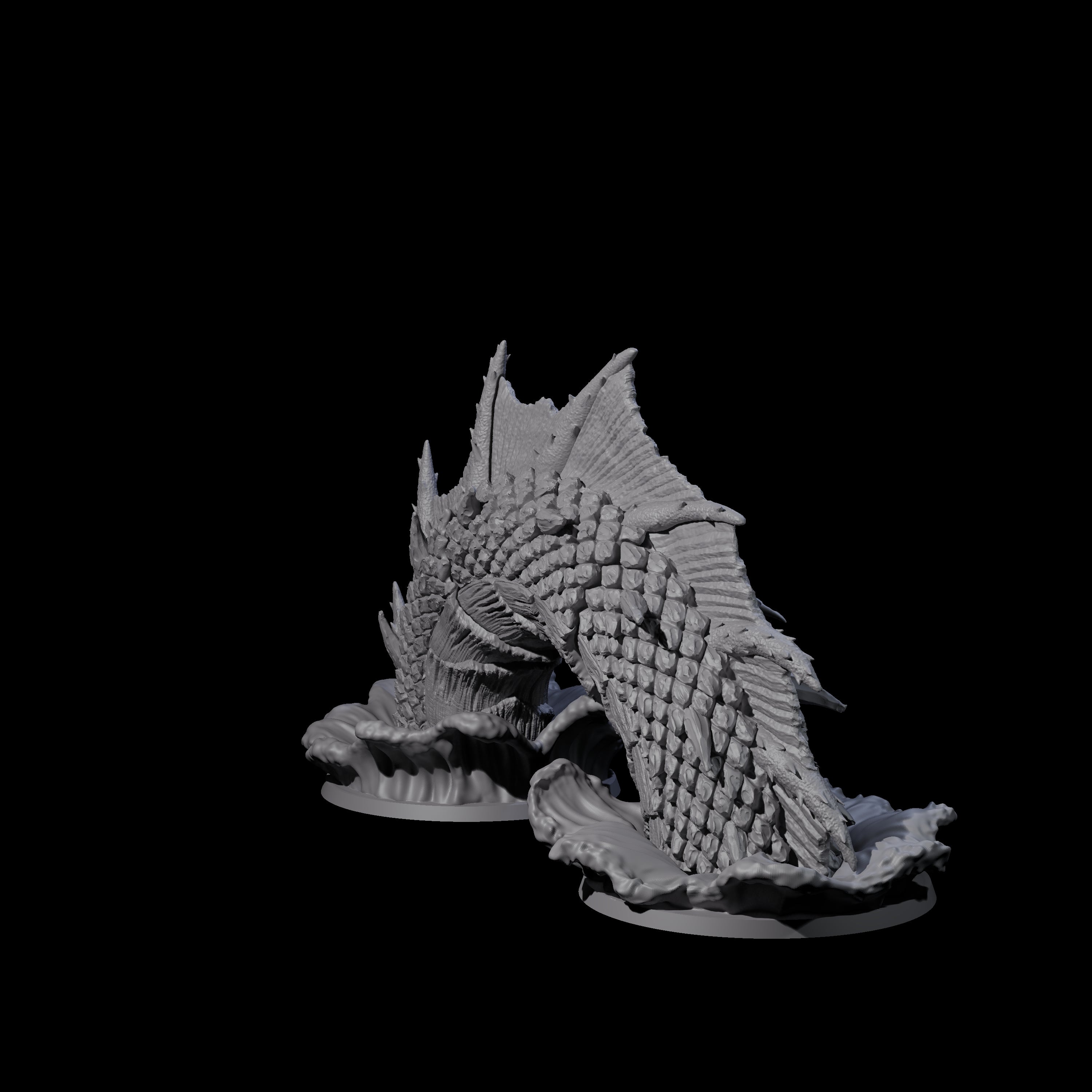 Submerging Sea Monster Body Miniature for Dungeons and Dragons, Pathfinder or other TTRPGs