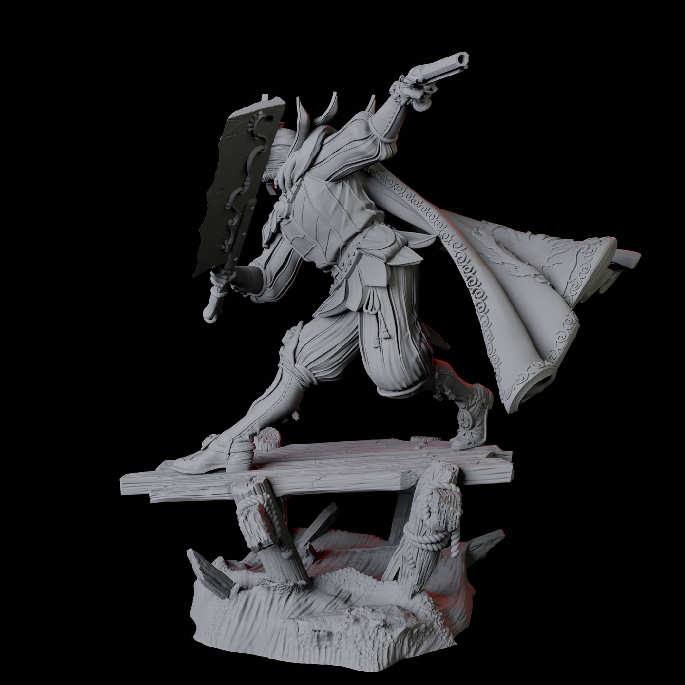 Sun Mask Gunslinger Assassin Miniature for Dungeons and Dragons, Pathfinder or other TTRPGs