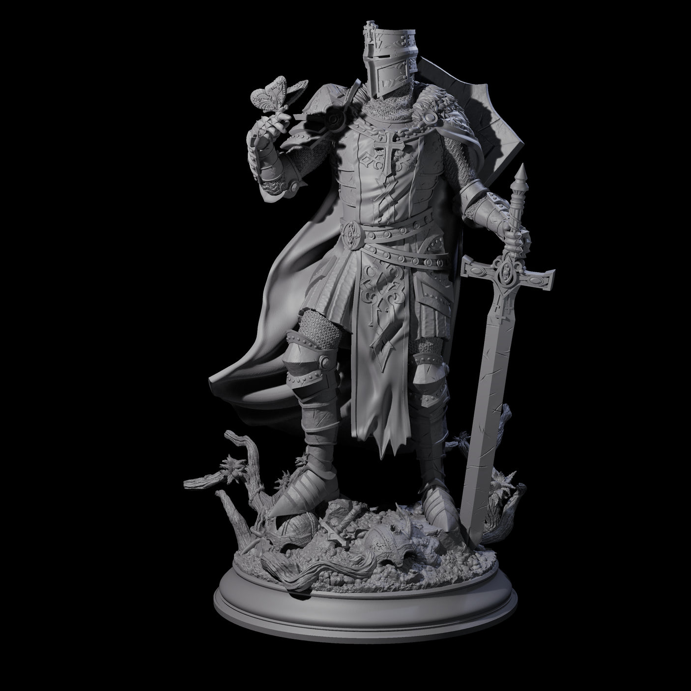Sunbaked Human Paladin Miniature for Dungeons and Dragons, Pathfinder or other TTRPGs