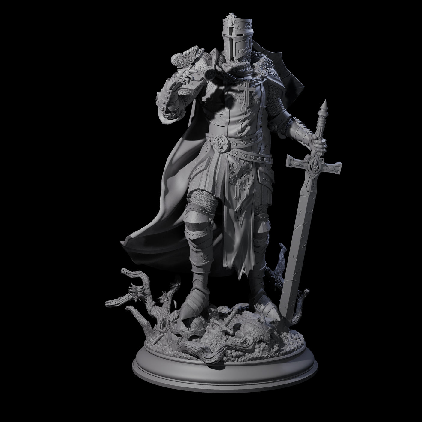 Sunbaked Human Paladin Miniature for Dungeons and Dragons, Pathfinder or other TTRPGs