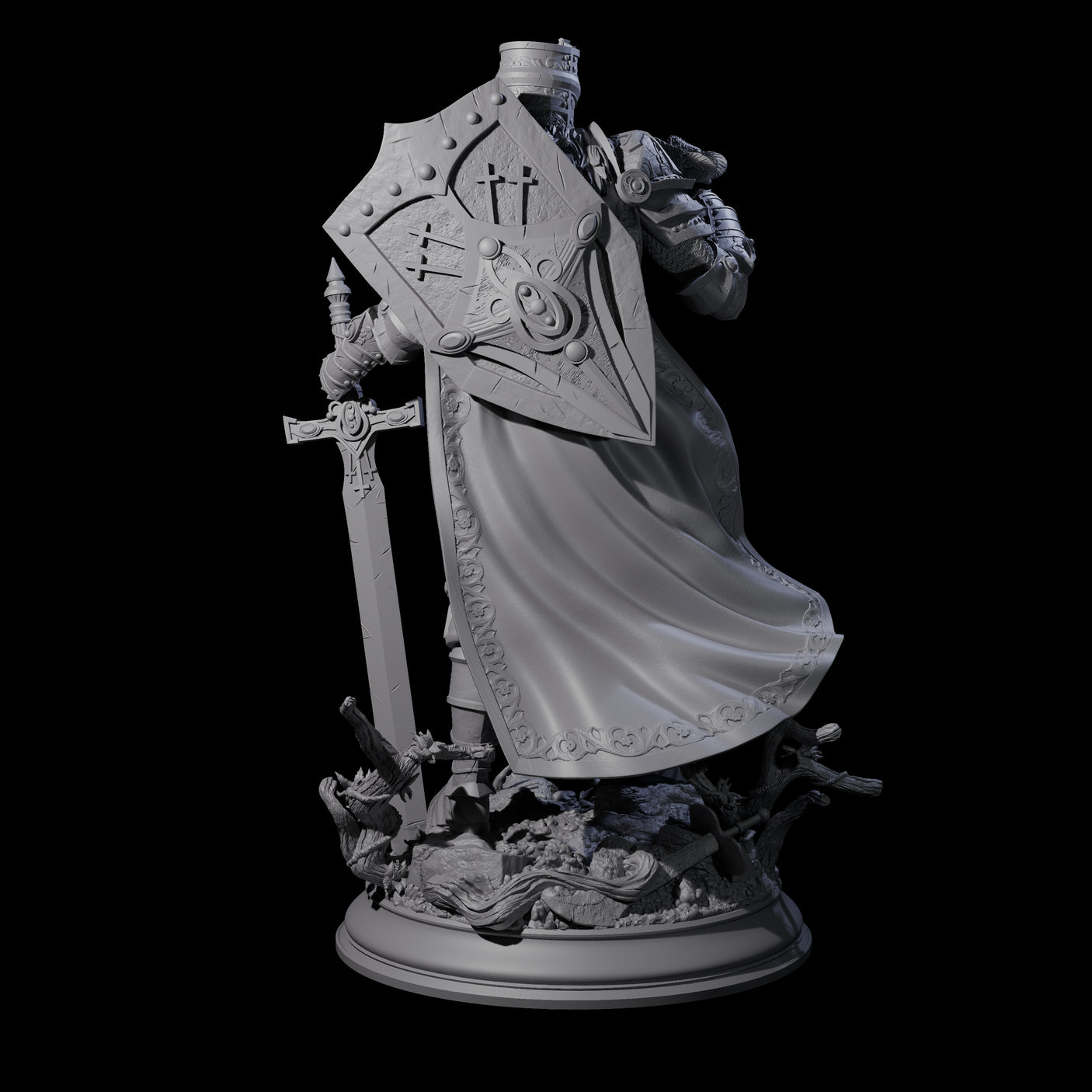 Sunbaked Human Paladin Miniature for Dungeons and Dragons, Pathfinder or other TTRPGs
