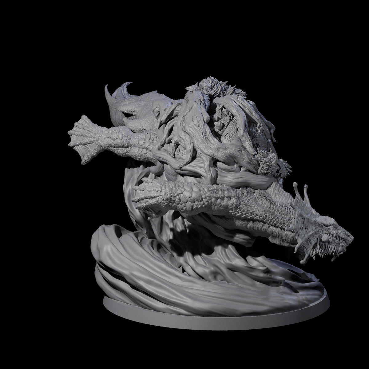 Surfing Dragon Turtle Miniature for Dungeons and Dragons, Pathfinder or other TTRPGs